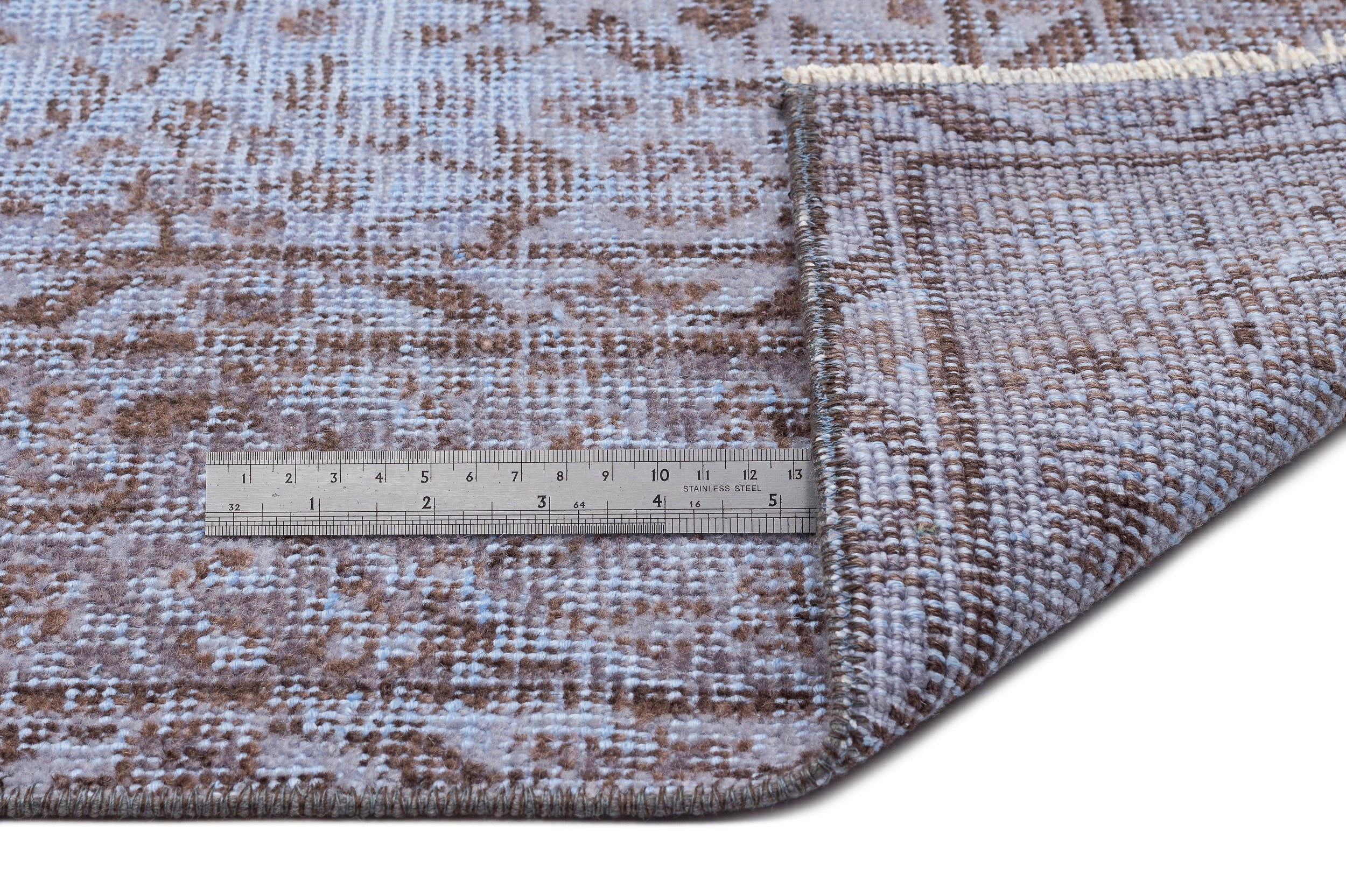 Atina Blue Vintage Wool Handmade Area Rug 5'3" x 9'1"