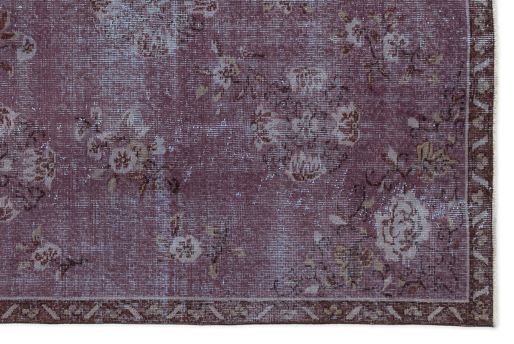 Atina Purple Vintage Wool Handmade Area Rug 5'9" x 8'5"