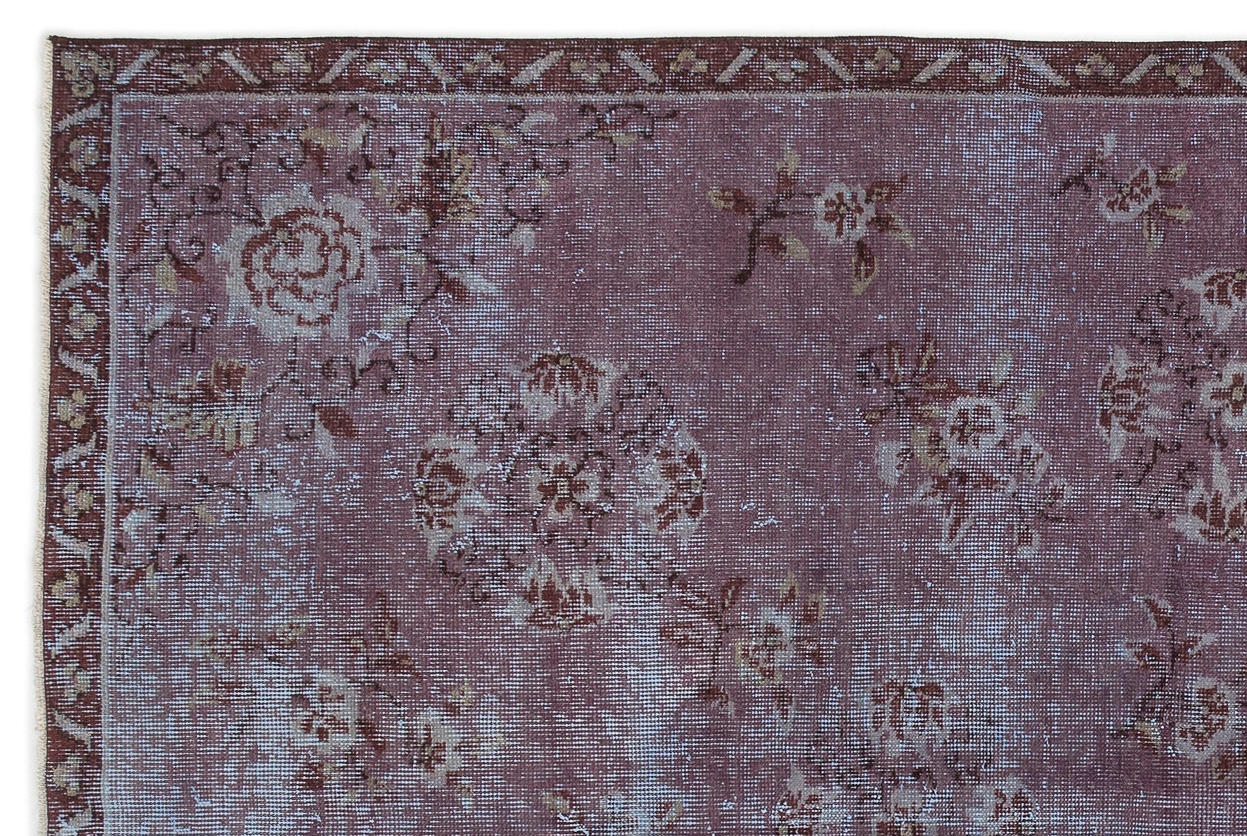 Atina Purple Vintage Wool Handmade Area Rug 5'9" x 8'5"