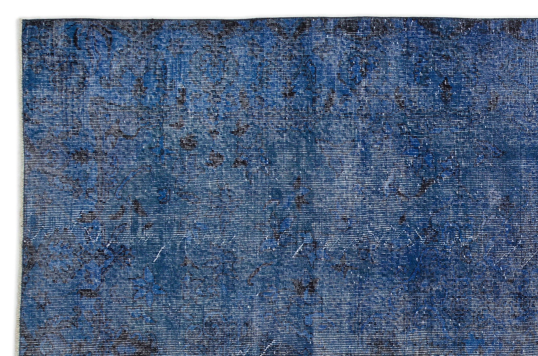 Atina Blue Vintage Wool Handmade Area Rug 6'6" x 10'1"