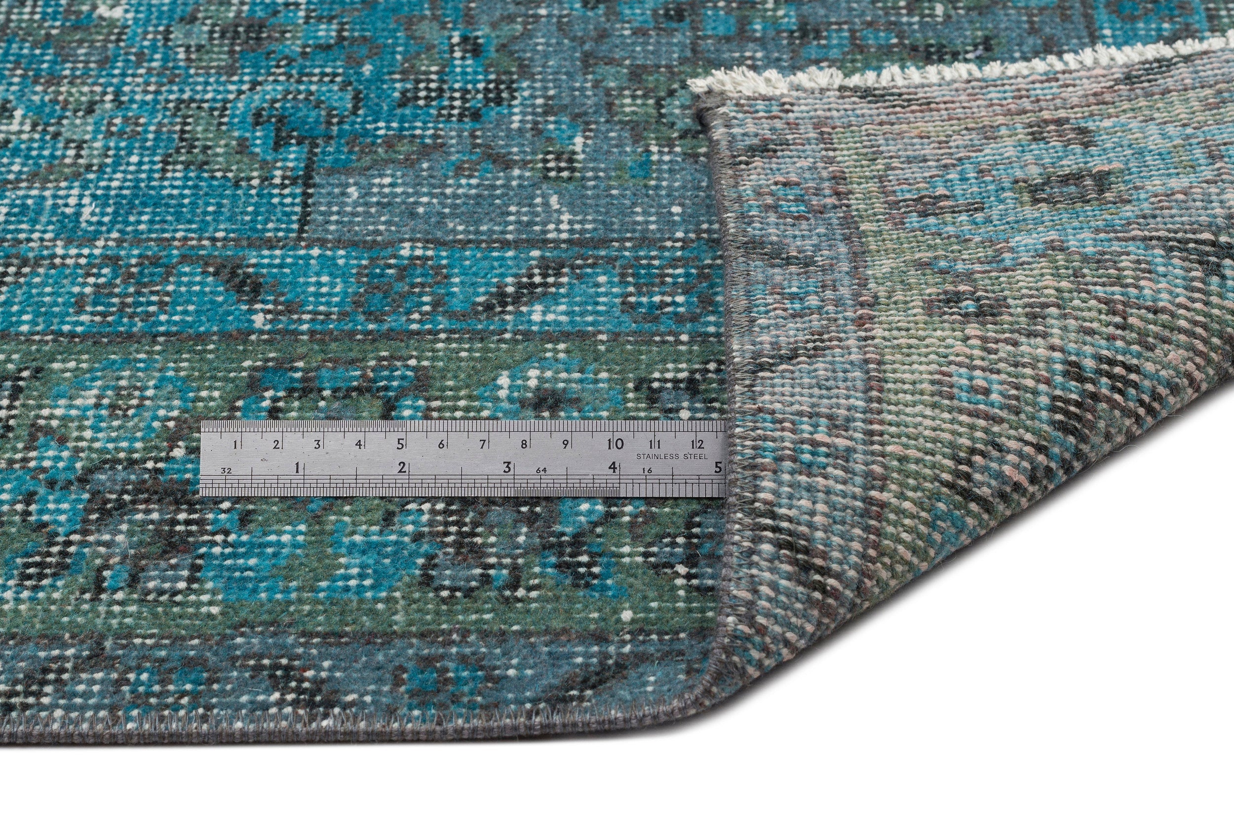 Atina 14950 Turquoise Vintage Wool Handmade Area Rug 5'8" x 9'0"