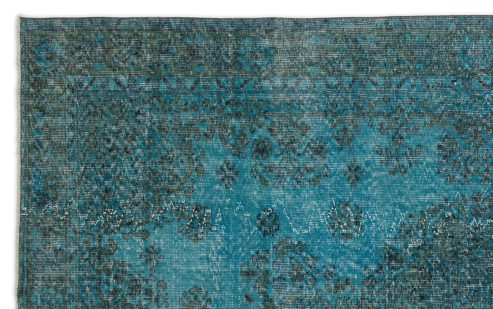 Atina 14950 Turquoise Vintage Wool Handmade Area Rug 5'8" x 9'0"
