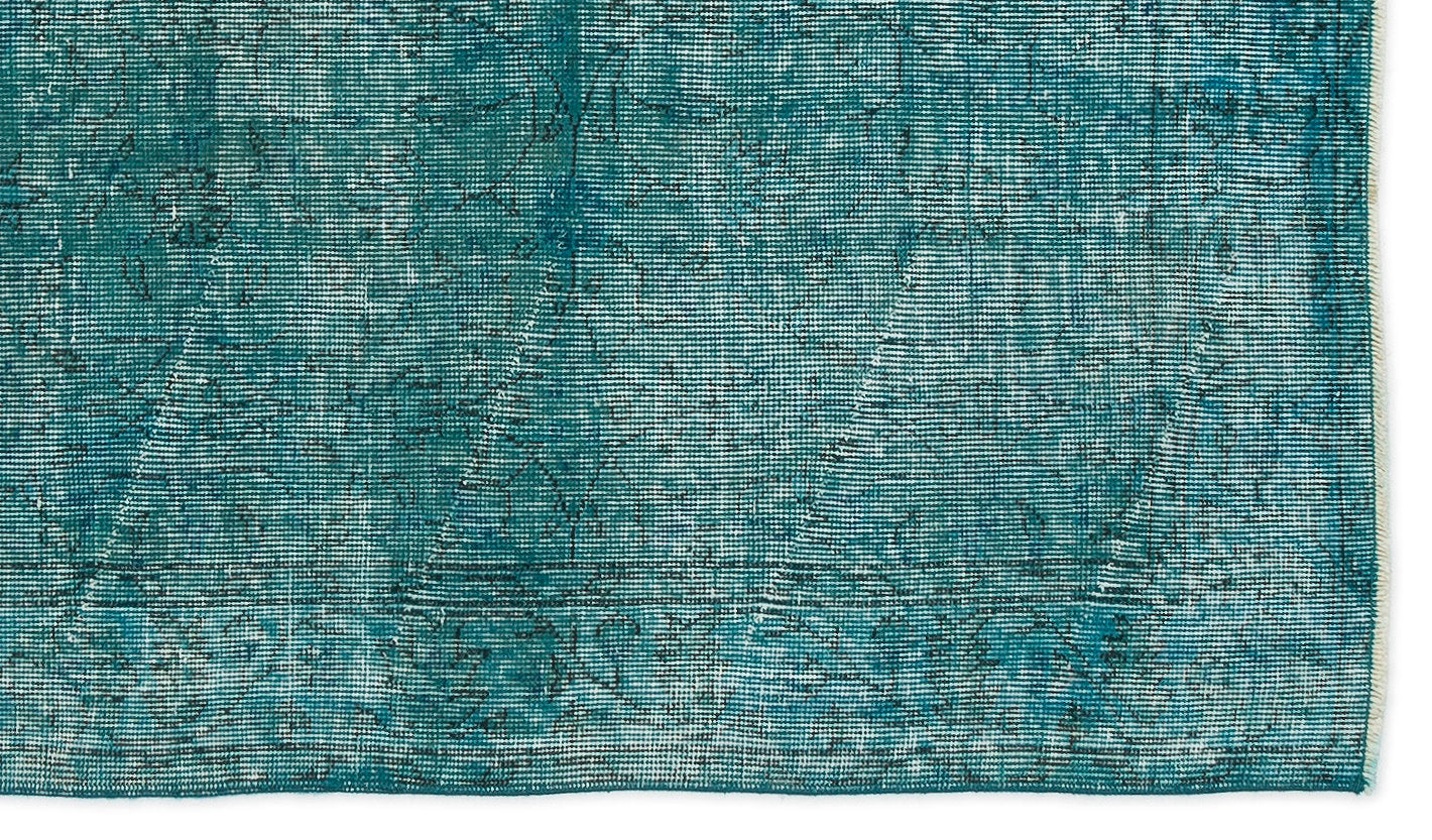 Atina Turquoise Vintage Wool Handmade Area Rug 3'10" x 6'9"