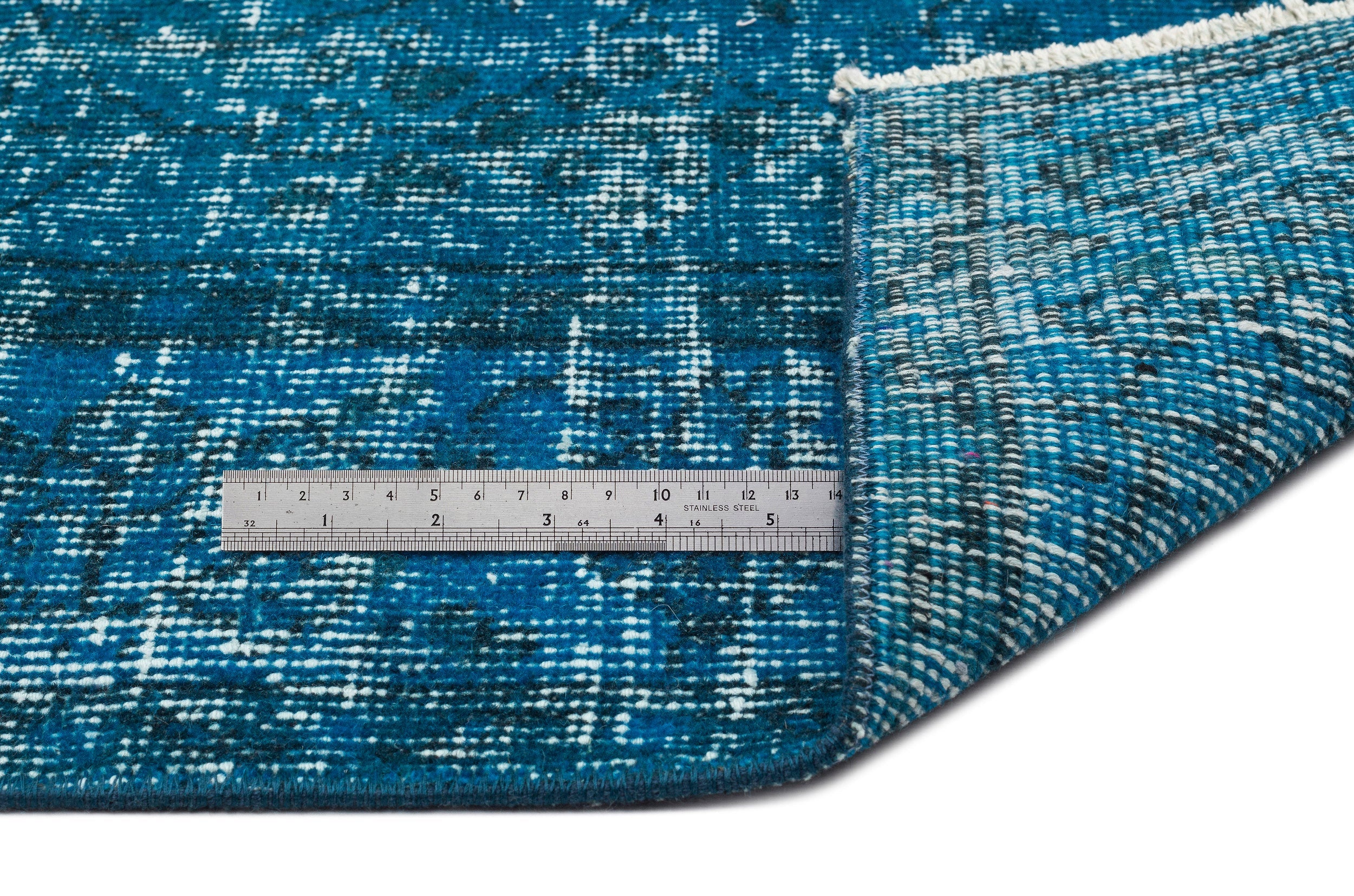 Atina Turquoise Vintage Wool Handmade Area Rug 4'5" x 7'6"