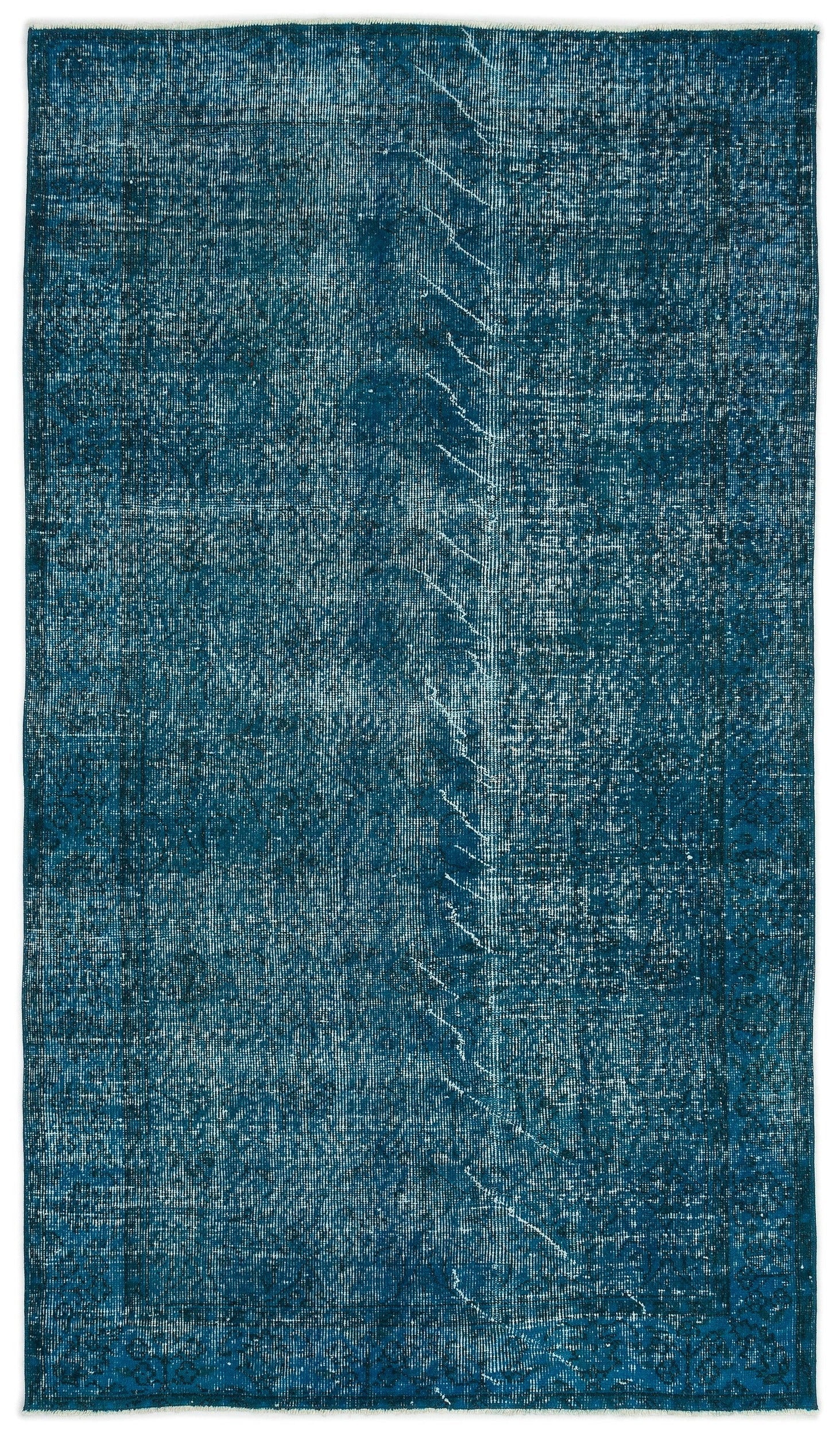 Atina Turquoise Vintage Wool Handmade Area Rug 4'5" x 7'6"