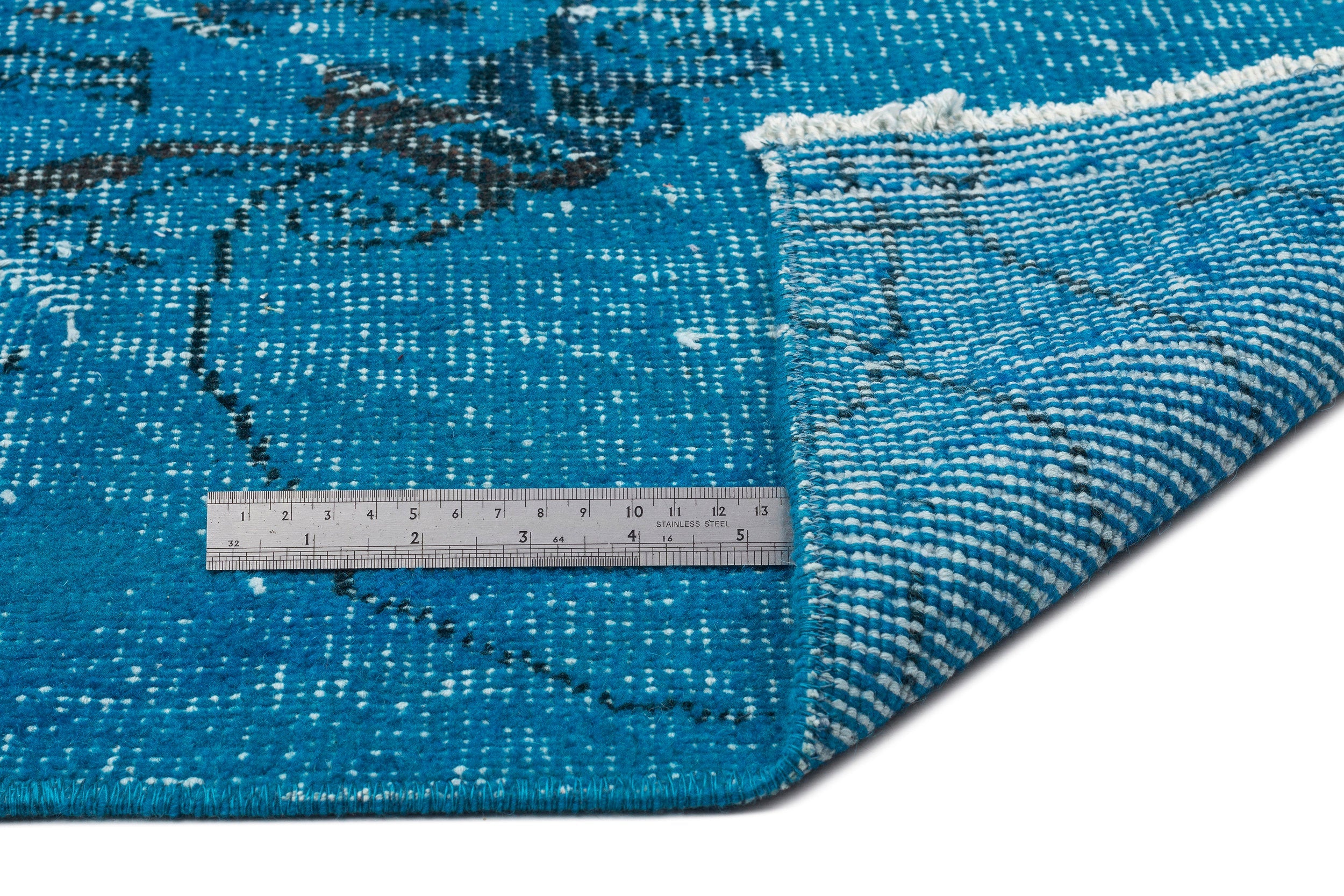 Atina Turquoise Vintage Wool Handmade Area Rug 5'5" x 11'1"