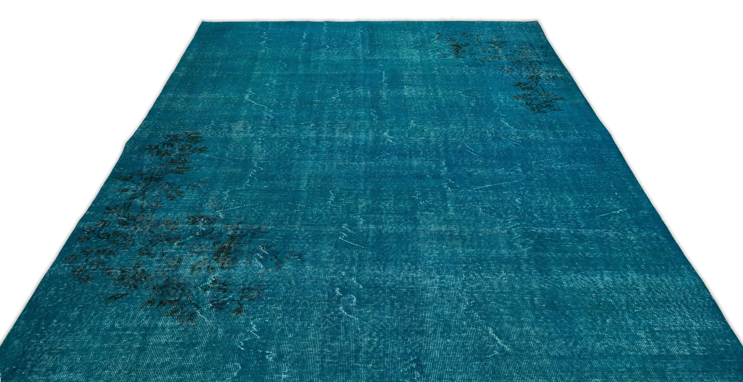 Atina Turquoise Vintage Wool Handmade Area Rug 6'9" x 10'4"