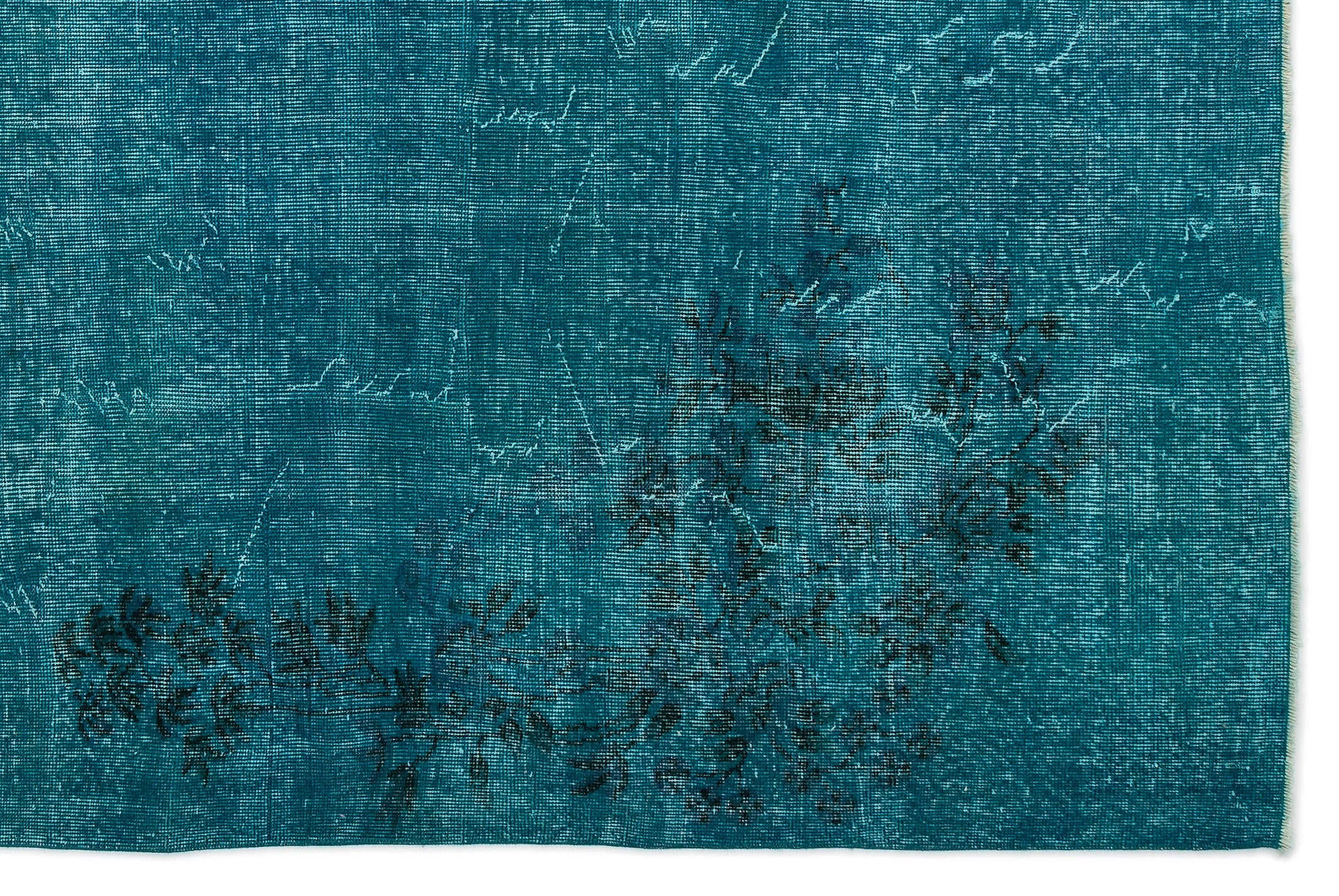 Atina Turquoise Vintage Wool Handmade Area Rug 6'9" x 10'4"