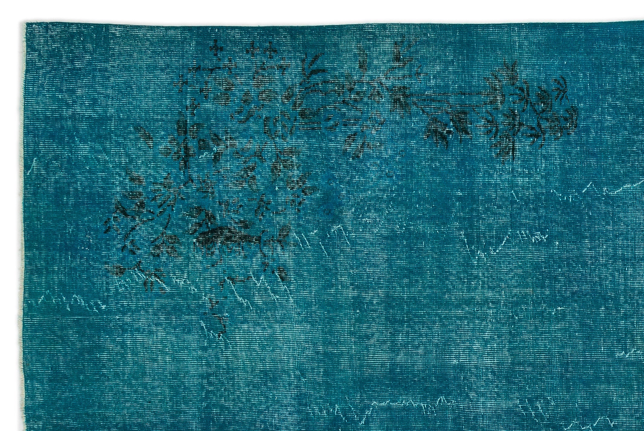Atina Turquoise Vintage Wool Handmade Area Rug 6'9" x 10'4"