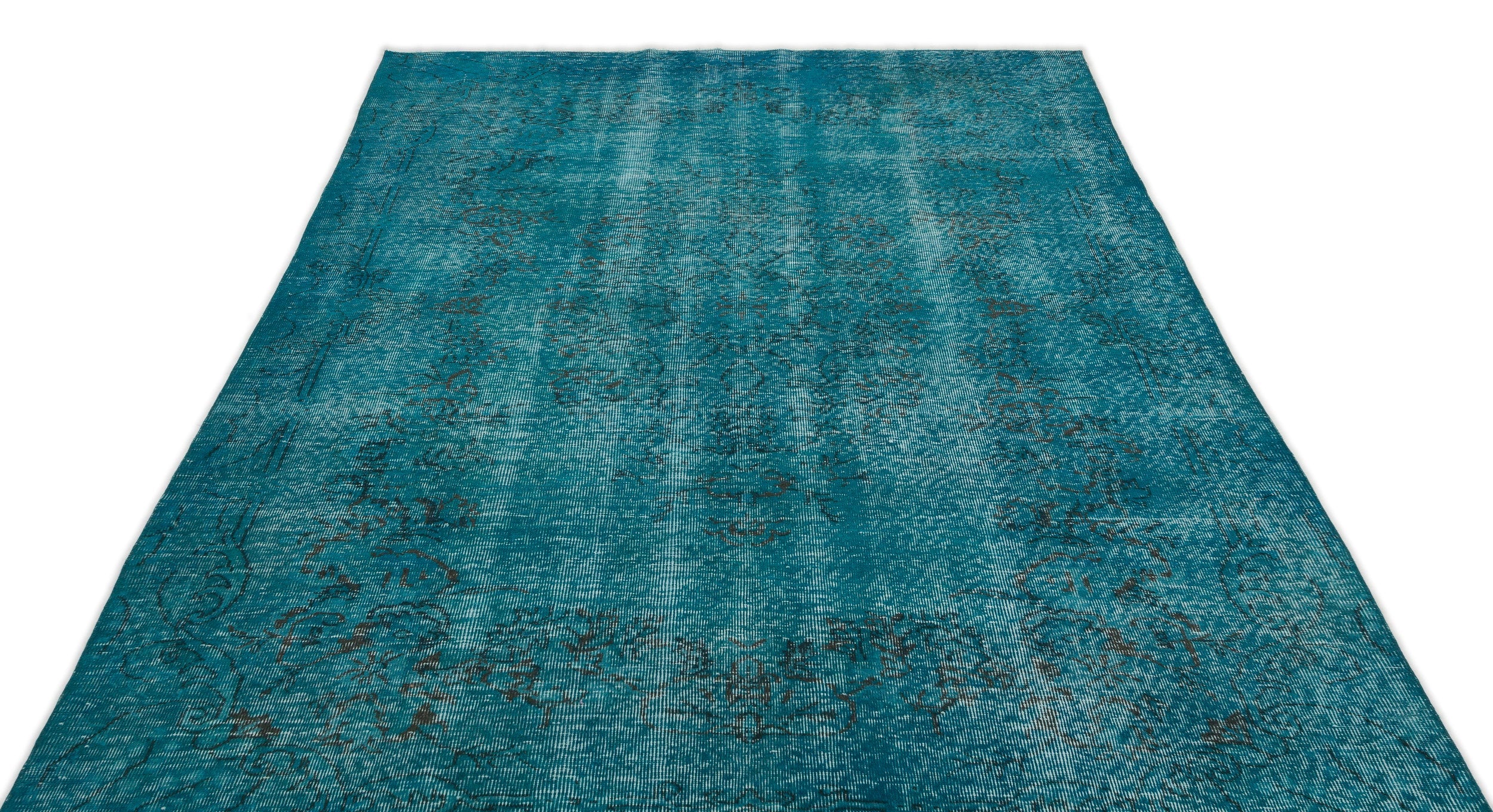 Atina Turquoise Vintage Wool Handmade Area Rug 5'11" x 10'0"