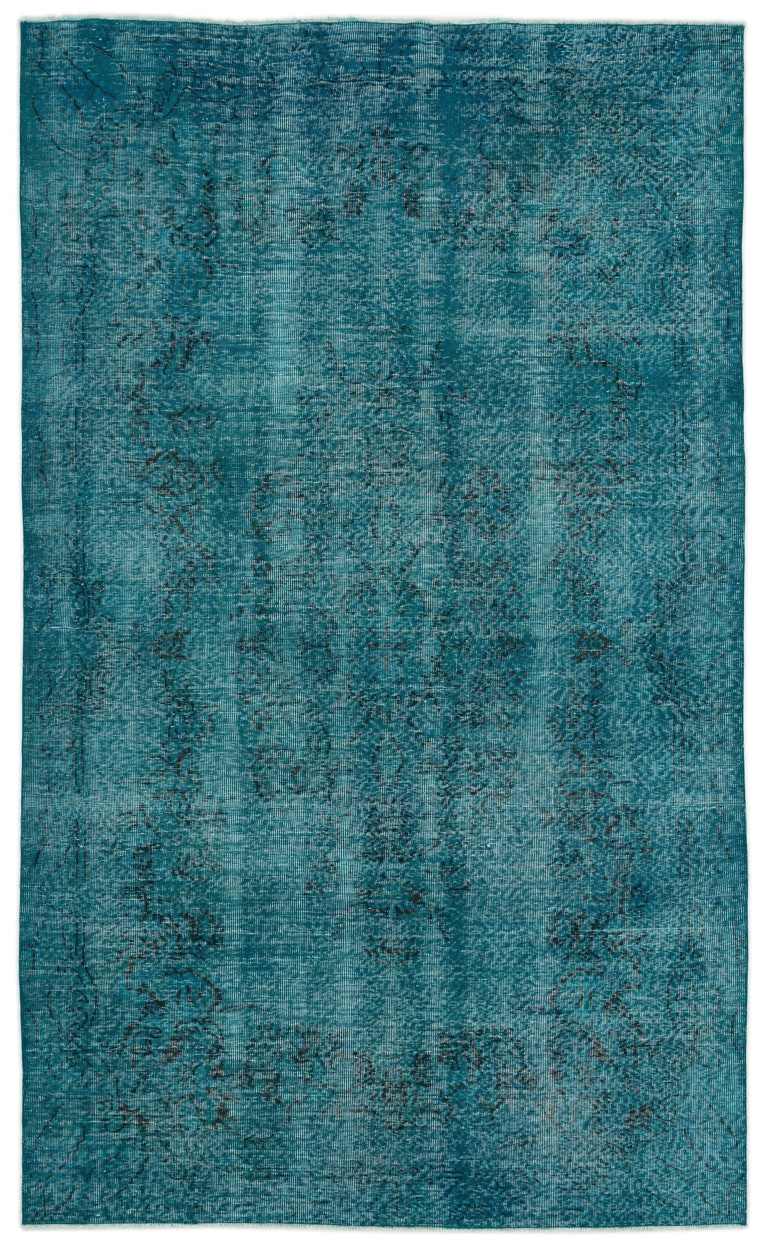 Atina Turquoise Vintage Wool Handmade Area Rug 5'11" x 10'0"