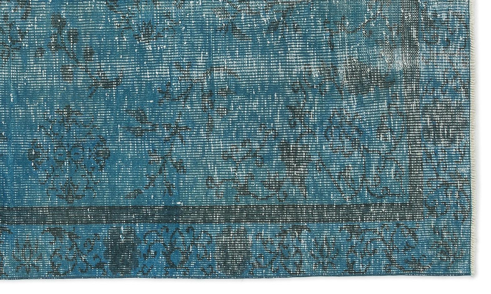 Atina Turquoise Vintage Wool Handmade Area Rug 4'4" x 7'8"