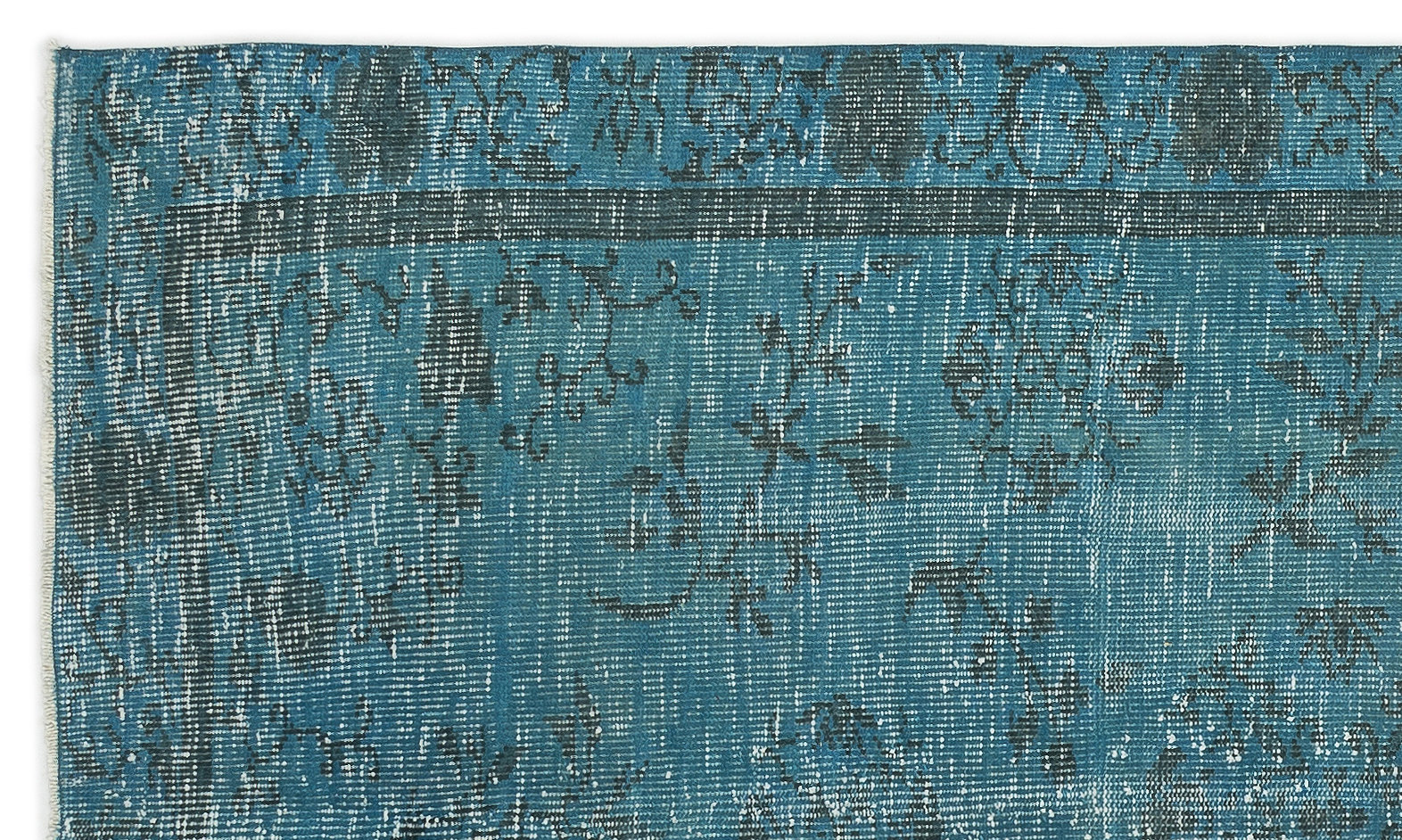 Atina Turquoise Vintage Wool Handmade Area Rug 4'4" x 7'8"