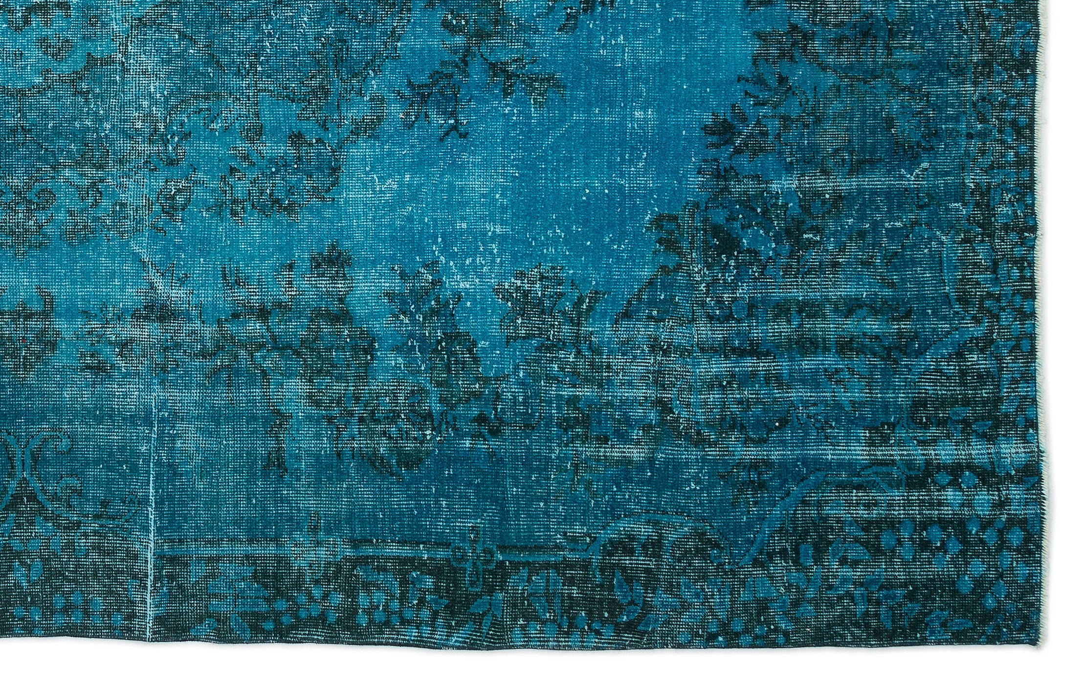 Atina Turquoise Vintage Wool Handmade Area Rug 6'6" x 10'9"