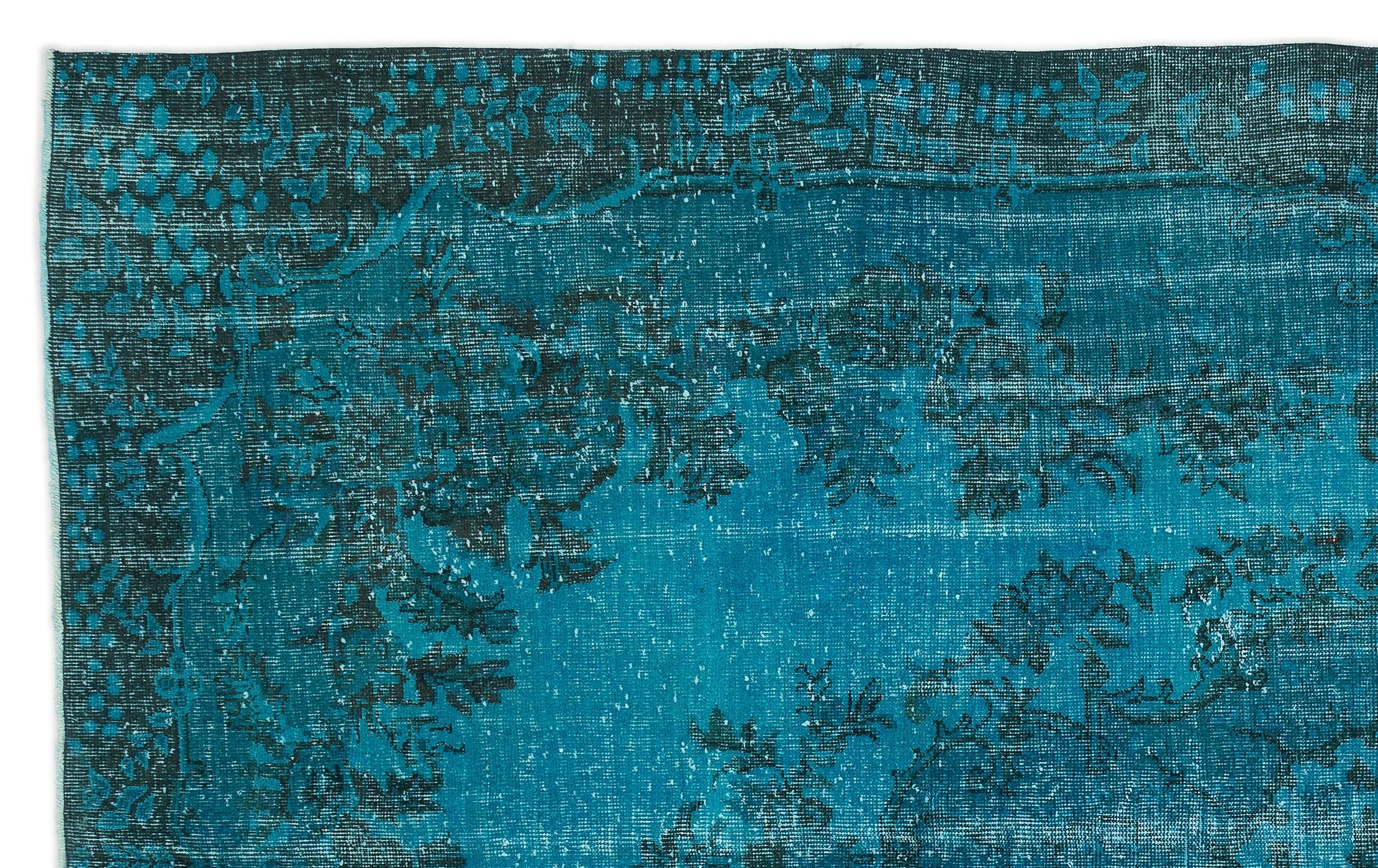 Atina Turquoise Vintage Wool Handmade Area Rug 6'6" x 10'9"