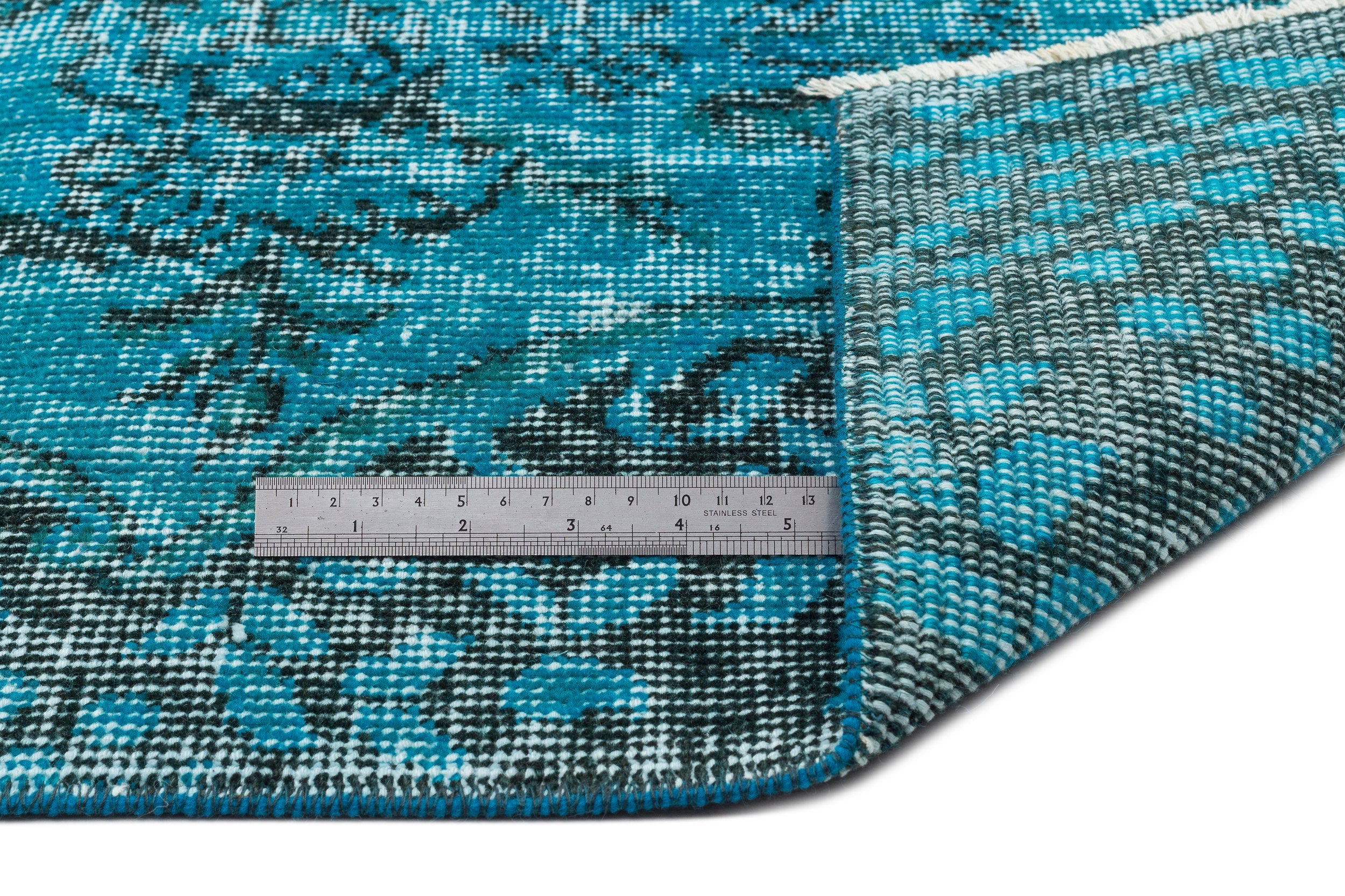 Atina Turquoise Vintage Wool Handmade Area Rug 5'9" x 8'4"