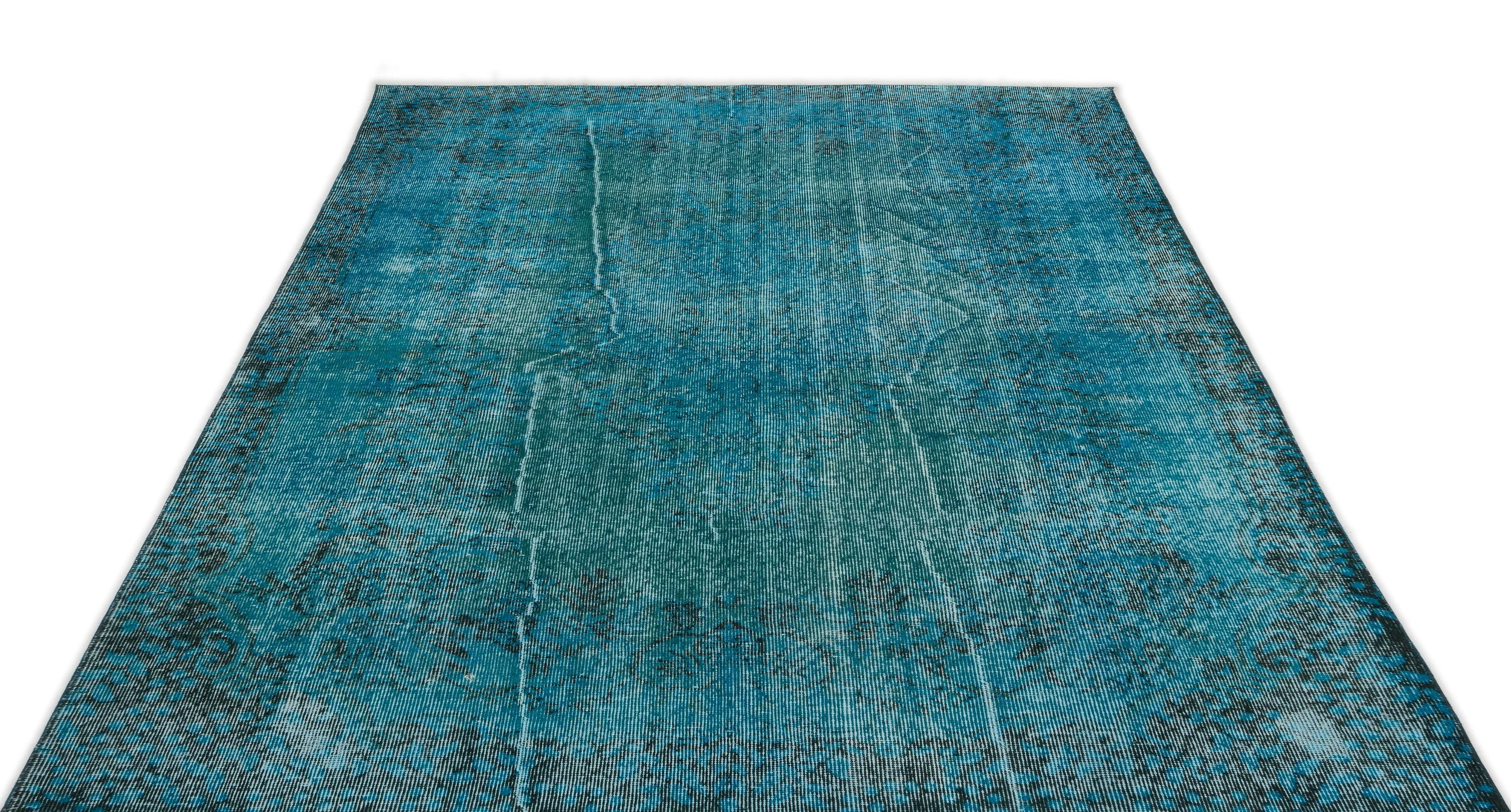 Atina Turquoise Vintage Wool Handmade Area Rug 5'9" x 8'4"