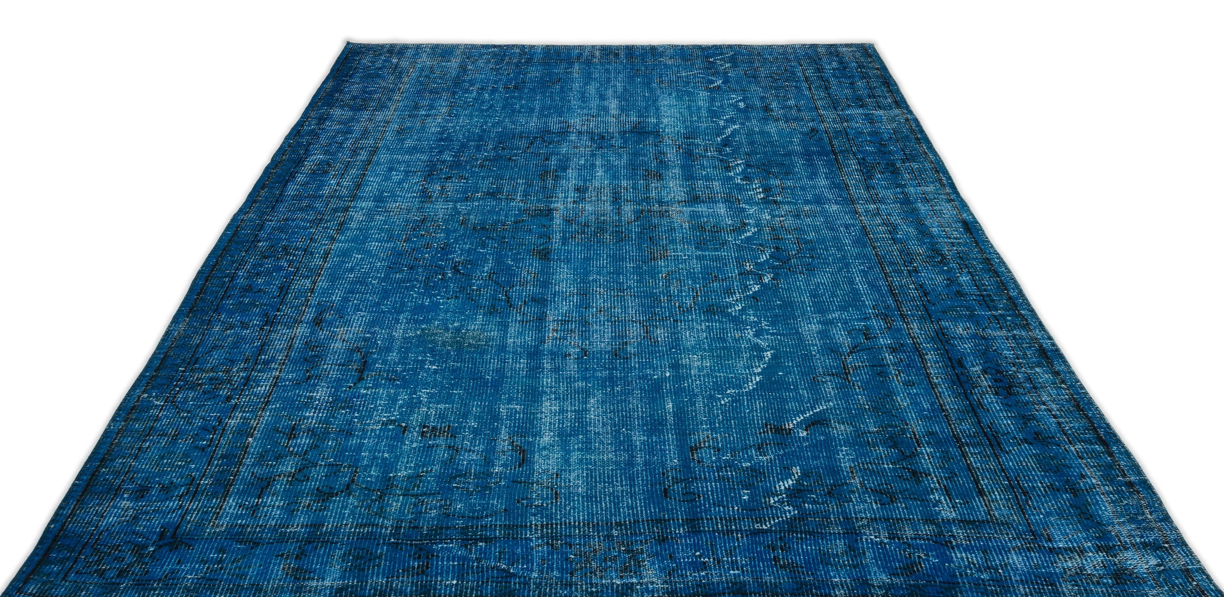 Atina Turquoise Vintage Wool Handmade Area Rug 6'3" x 9'9"