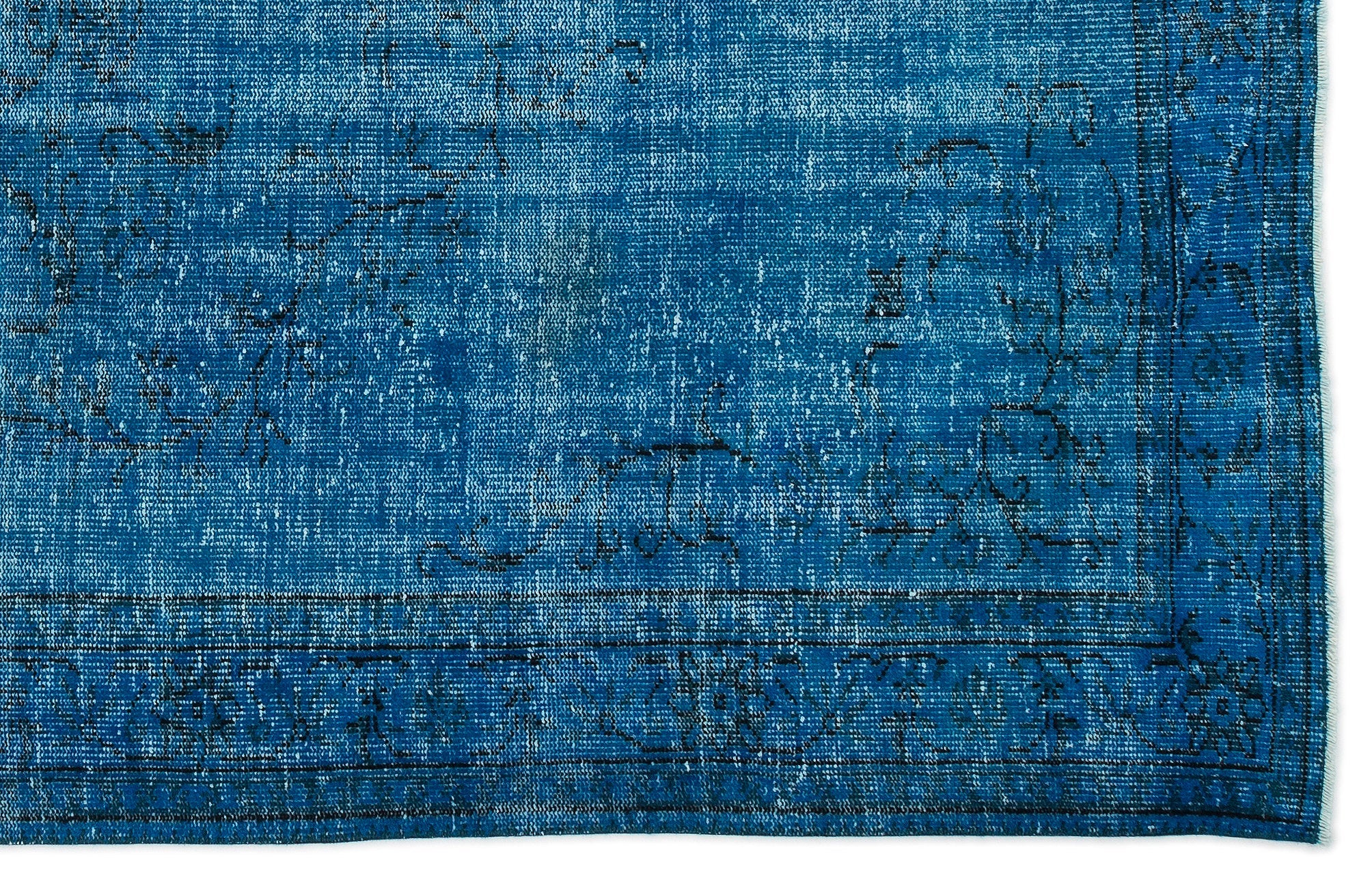 Atina Turquoise Vintage Wool Handmade Area Rug 6'3" x 9'9"