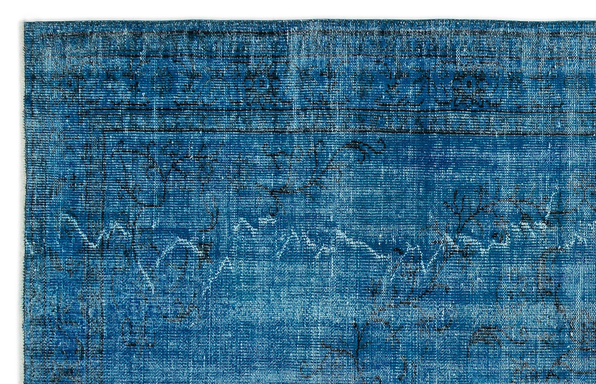 Atina Turquoise Vintage Wool Handmade Area Rug 6'3" x 9'9"