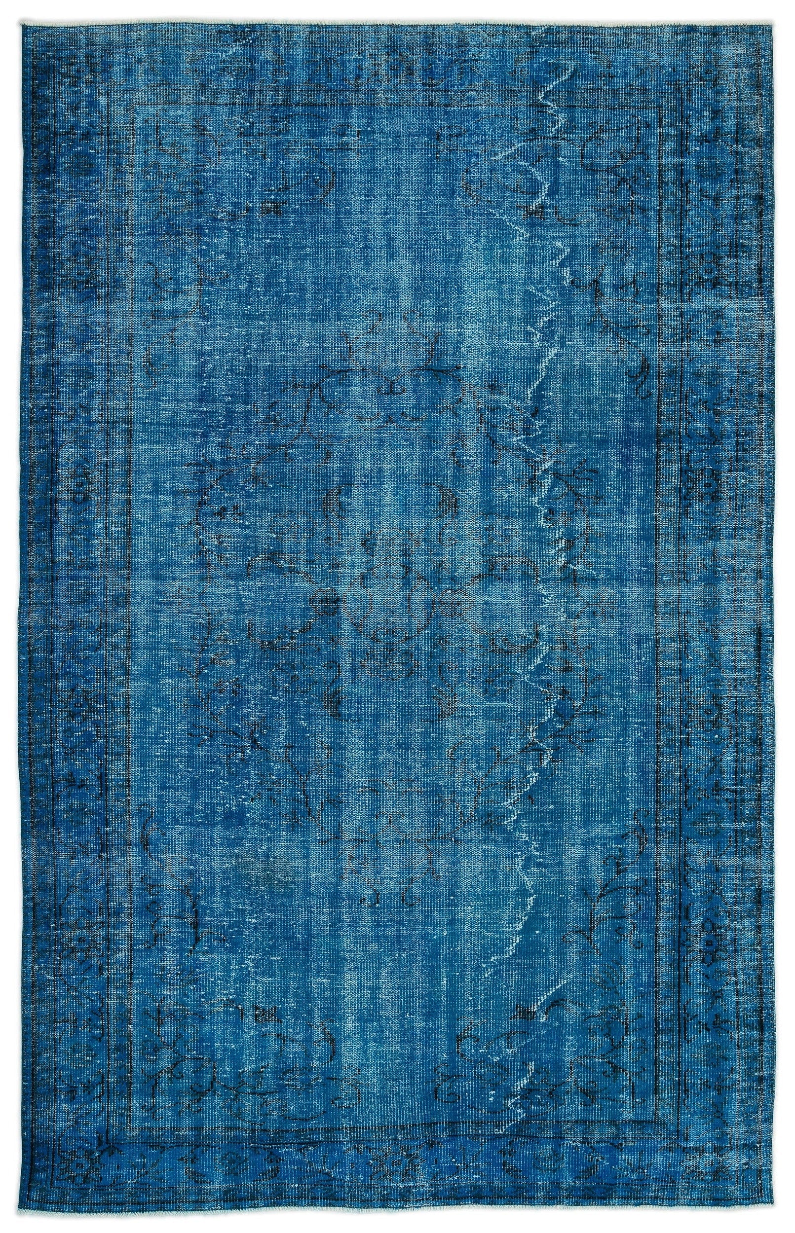 Atina Turquoise Vintage Wool Handmade Area Rug 6'3" x 9'9"