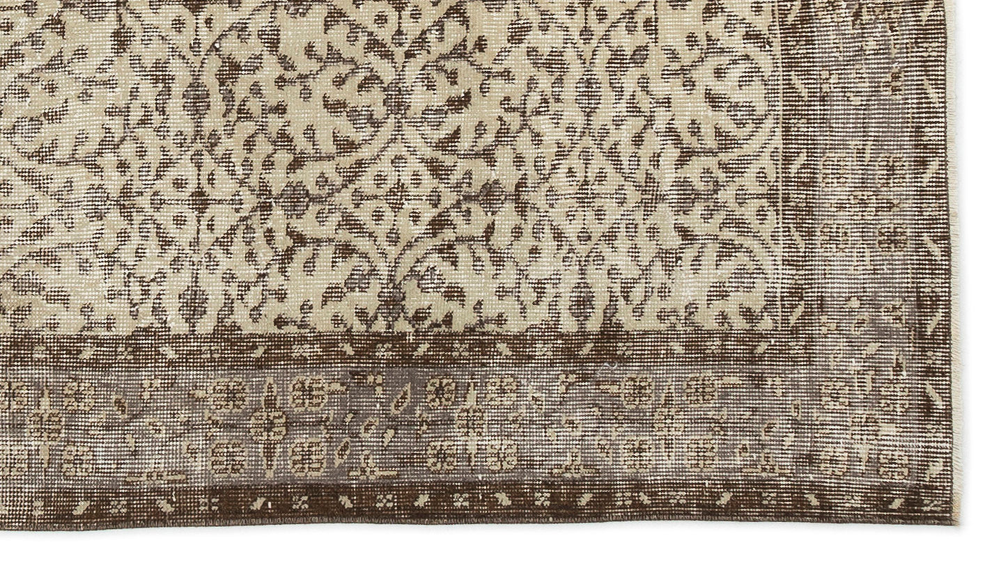 Atina Beige Vintage Wool Handmade Area Rug 3'10" x 6'10"