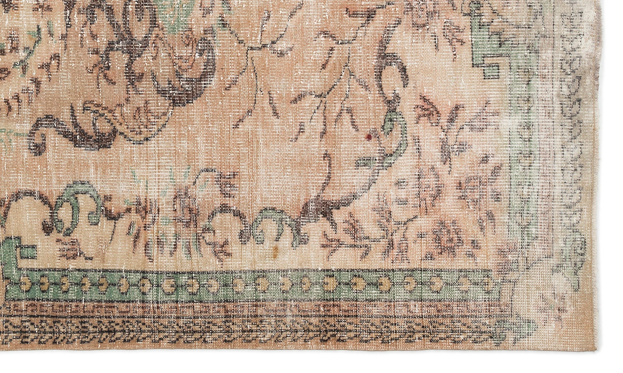 Atina Beige Vintage Wool Handmade Area Rug 6'2" x 10'7"