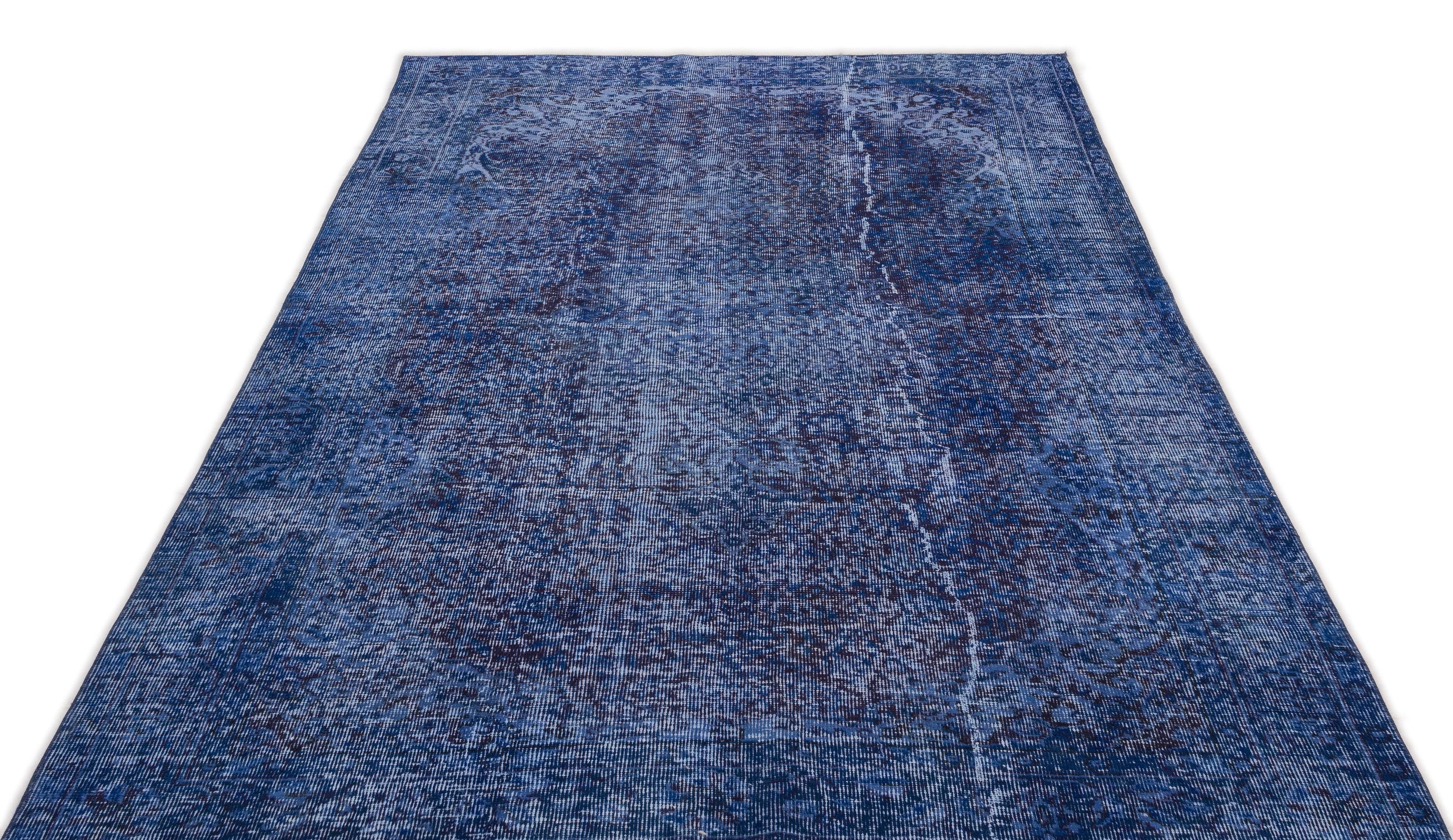 Atina Blue Vintage Wool Handmade Area Rug 5'4" x 9'5"