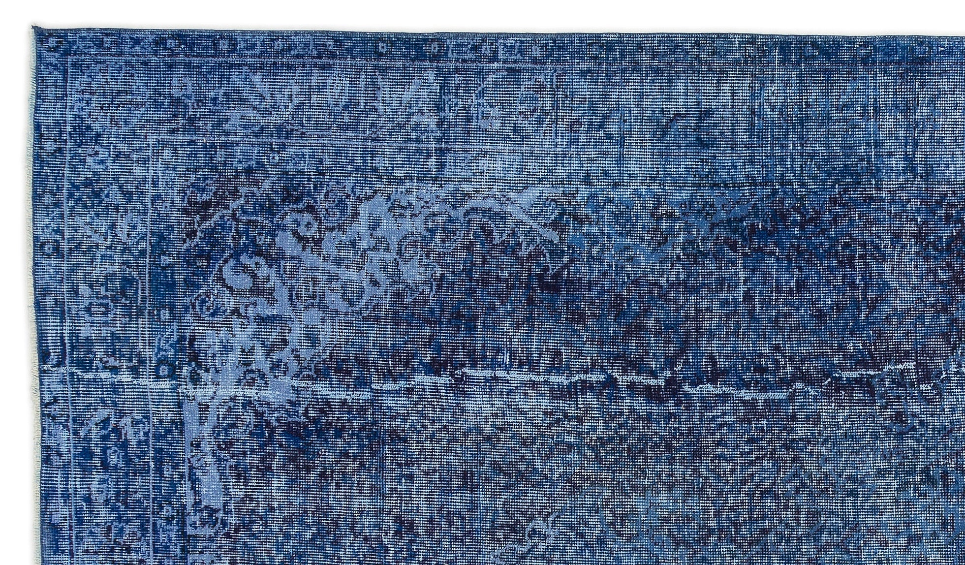 Atina Blue Vintage Wool Handmade Area Rug 5'4" x 9'5"