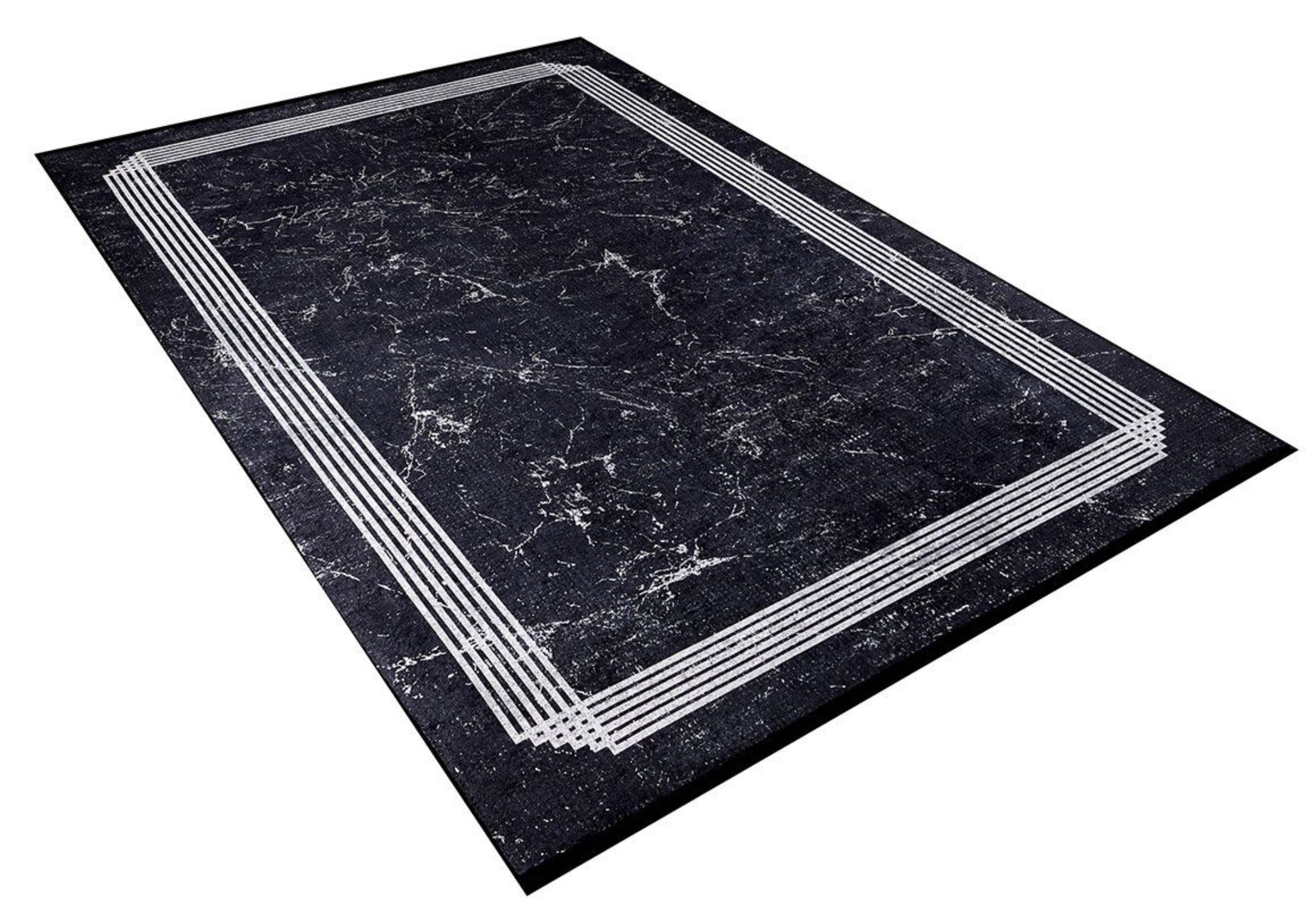 Digital Print Area Rug – Black Frame Stylish Non Slip Antibacterial Carpet