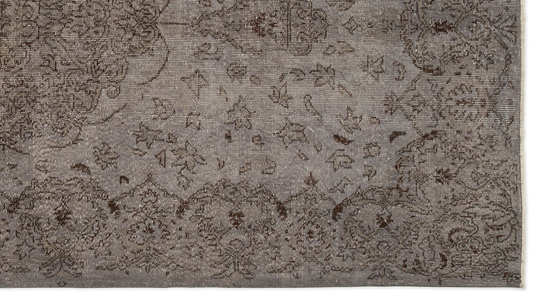 Atina Grey Vintage Wool Handmade Area Rug 6'1" x 8'10"