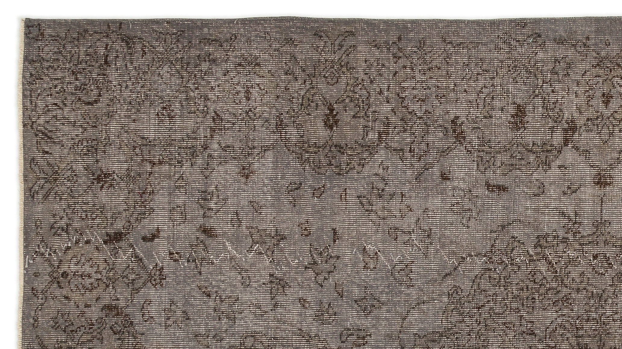 Atina Grey Vintage Wool Handmade Area Rug 6'1" x 8'10"