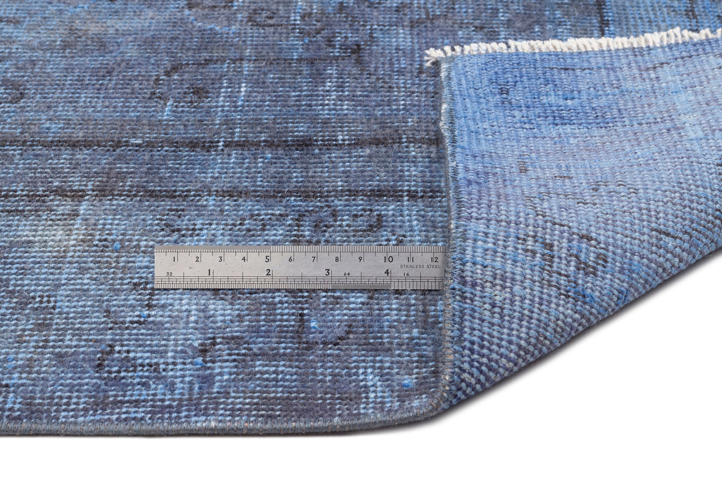 Atina Blue Vintage Wool Handmade Area Rug 5'3" x 8'8"