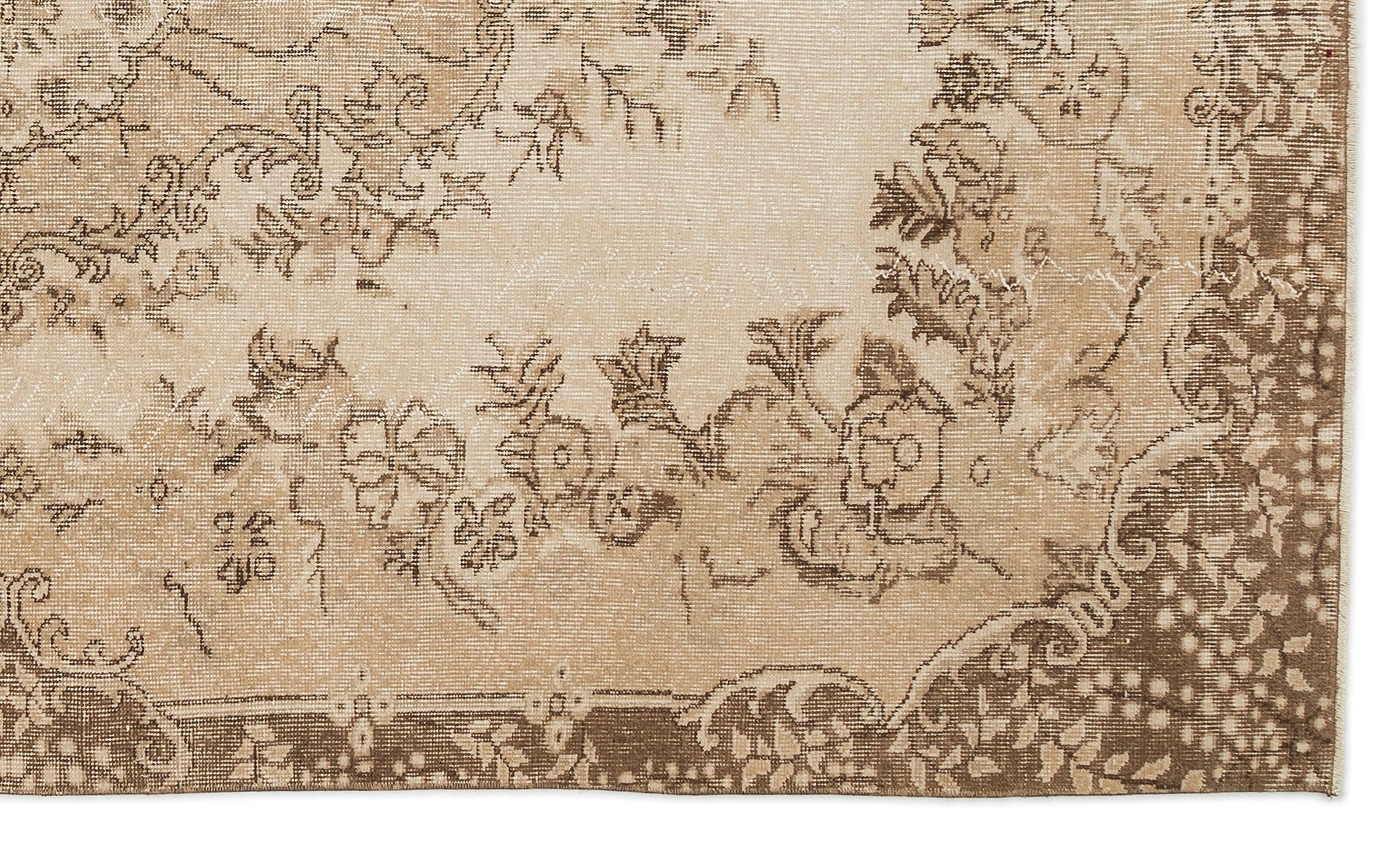 Atina Beige Vintage Wool Handmade Area Rug 5'7" x 9'5"