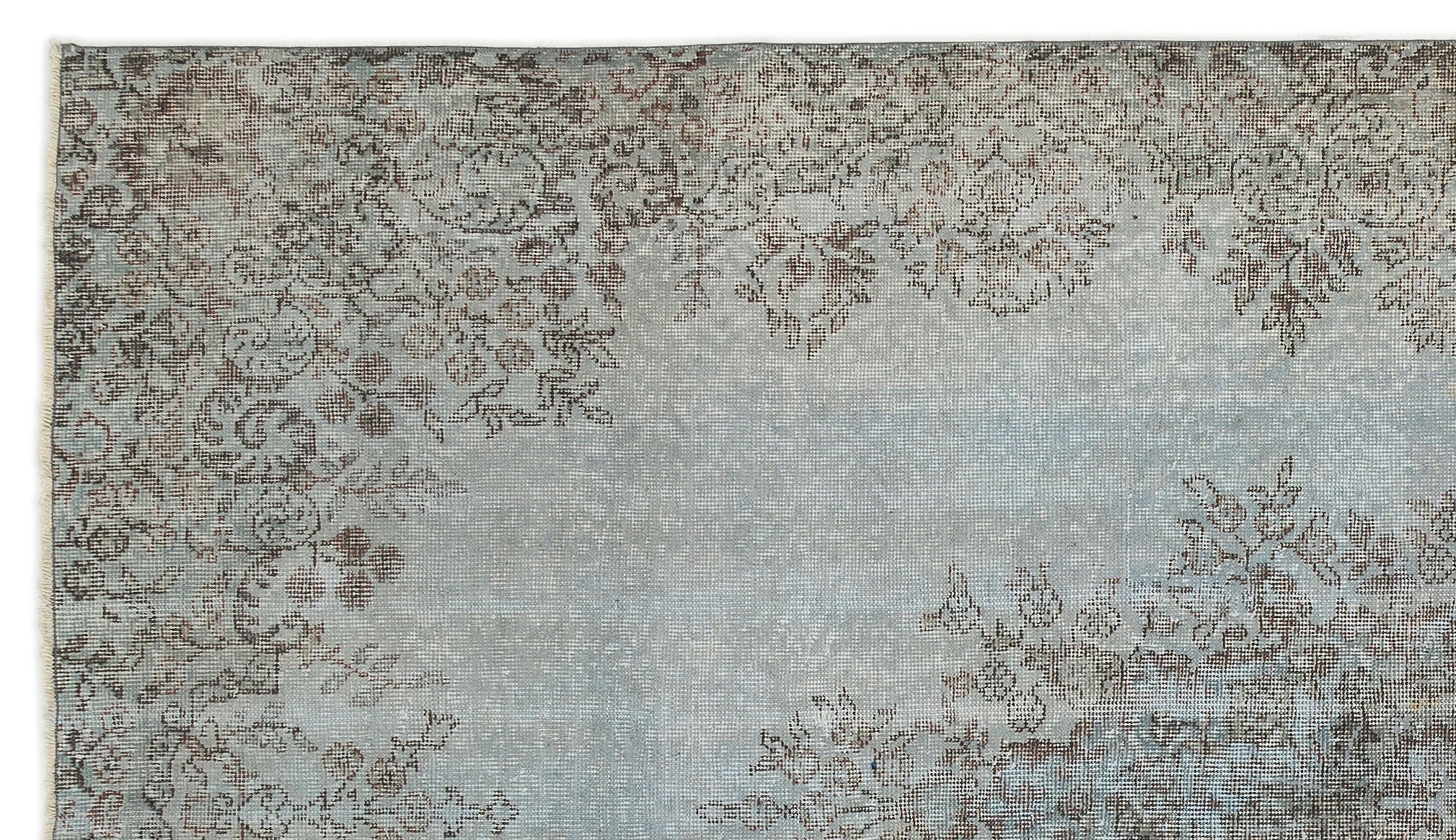 Atina Blue Vintage Wool Handmade Area Rug 5'6" x 9'6"