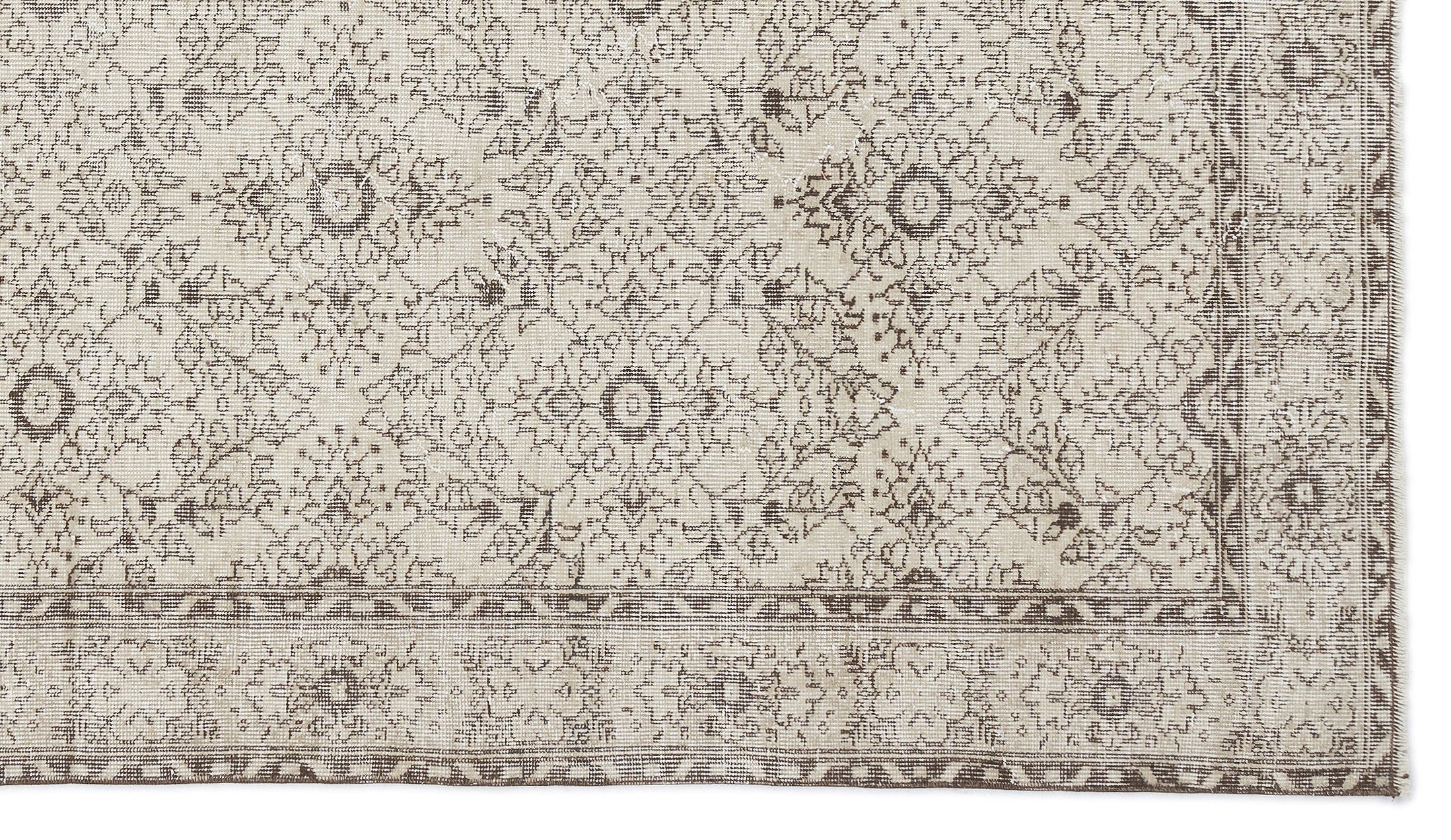 Atina Beige Vintage Wool Handmade Area Rug 5'11" x 10'3"