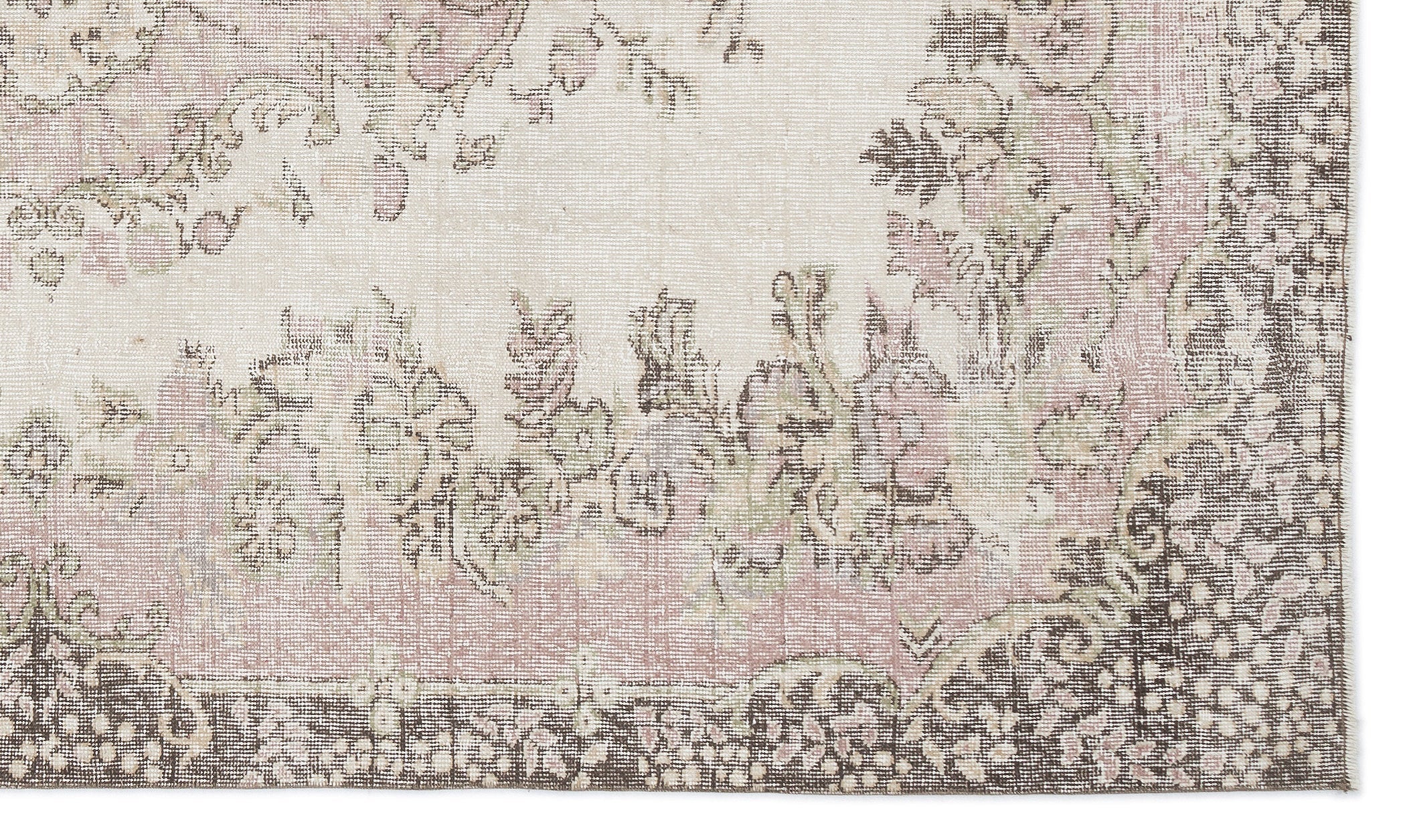 Atina Beige Vintage Wool Handmade Area Rug 6'0" x 9'11"
