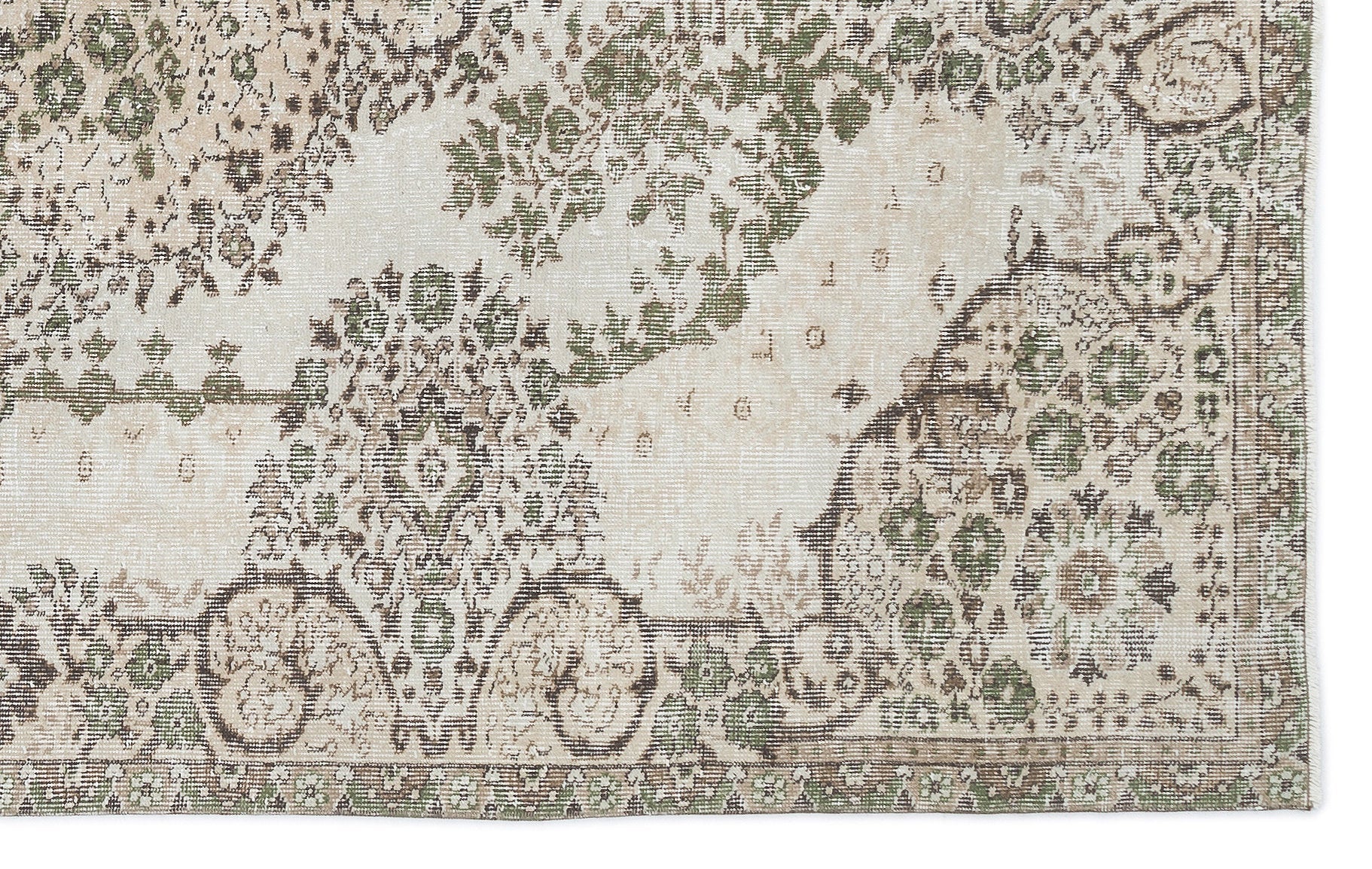 Atina Beige Vintage Wool Handmade Area Rug 5'5" x 8'7"