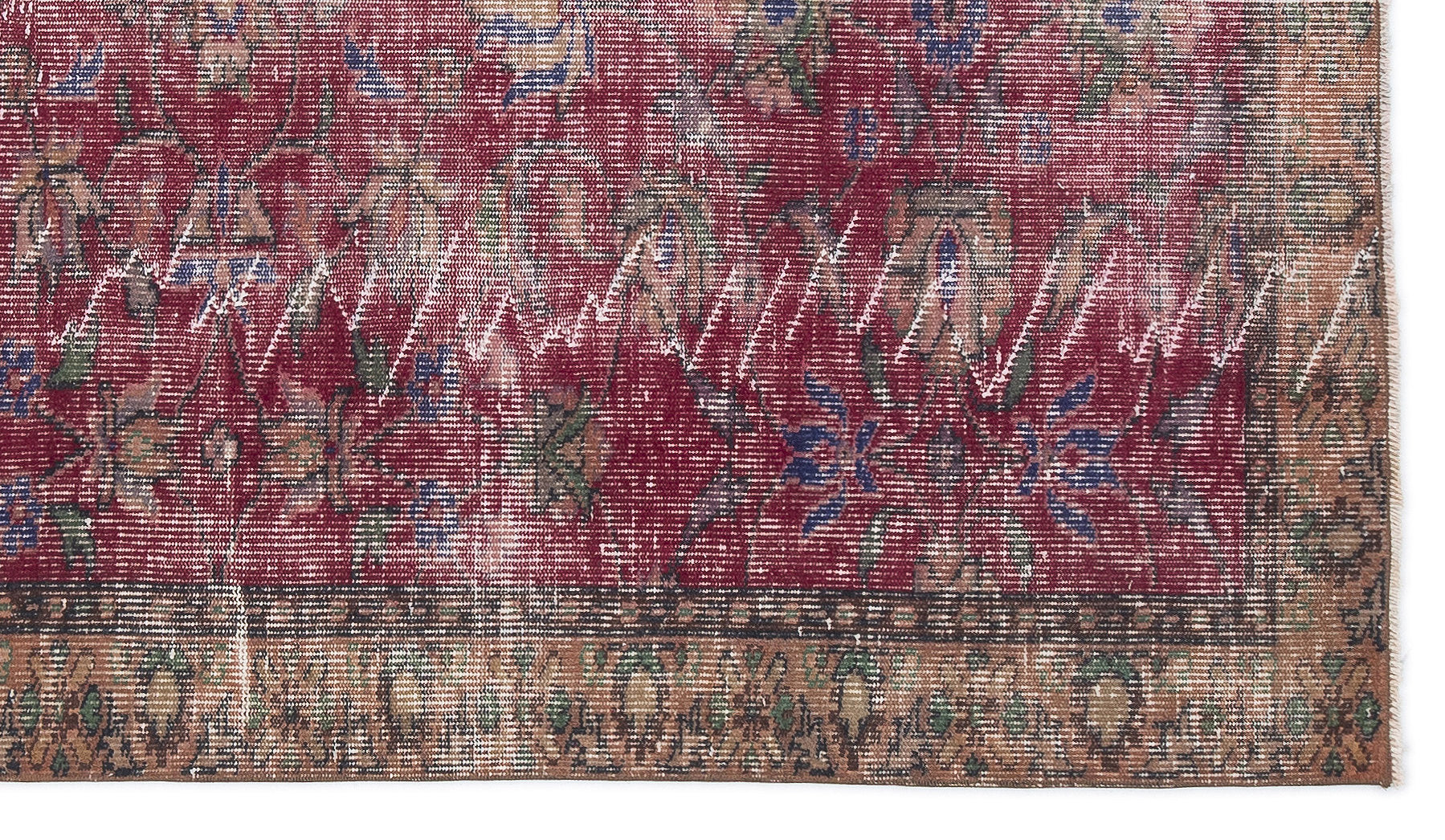 Atina Red Vintage Wool Handmade Area Rug 4'11" x 8'6"