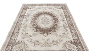 Atina Beige Vintage Wool Handmade Area Rug 5'6" x 8'11"