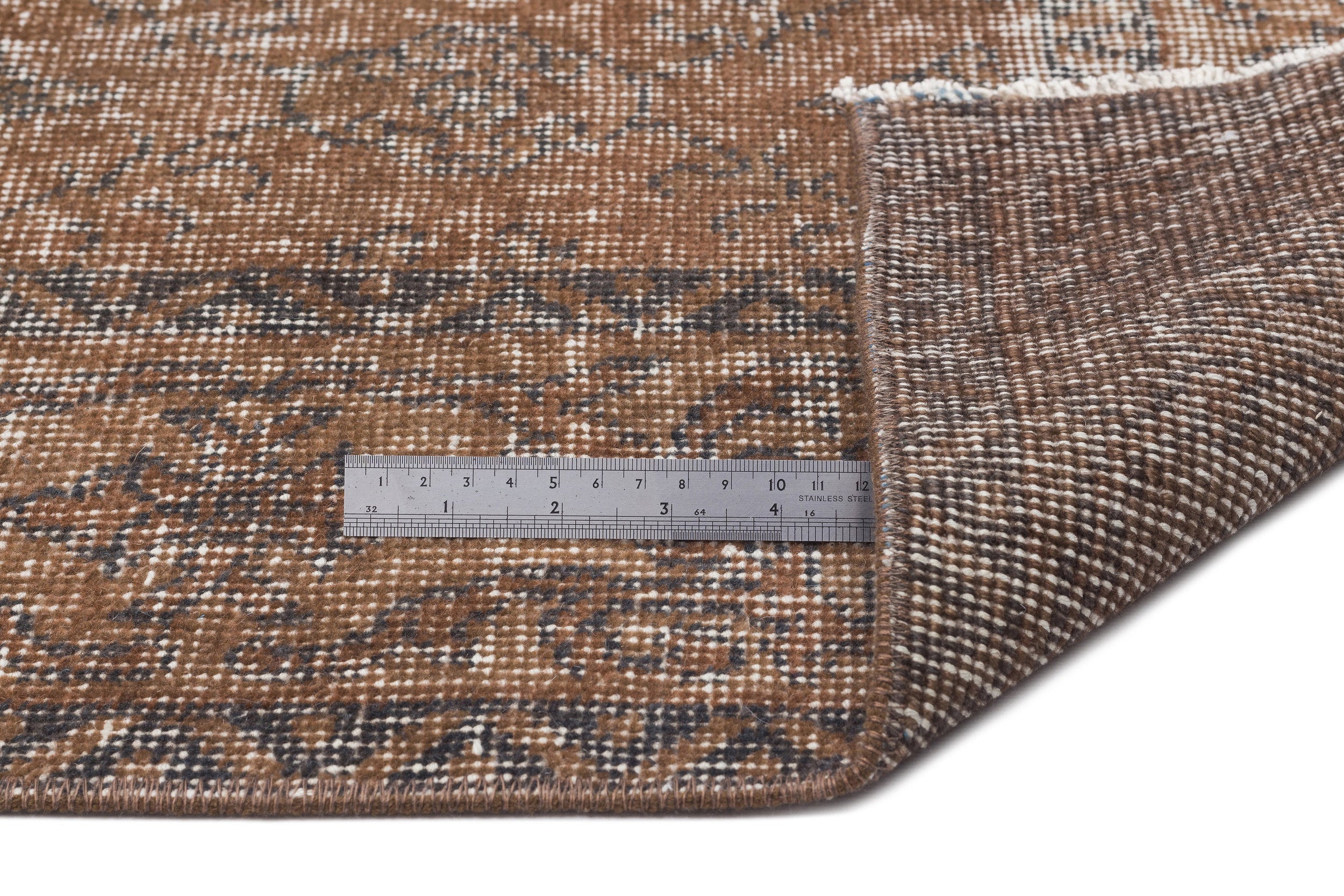 Atina Brown Vintage Wool Handmade Area Rug 7'1" x 10'5"