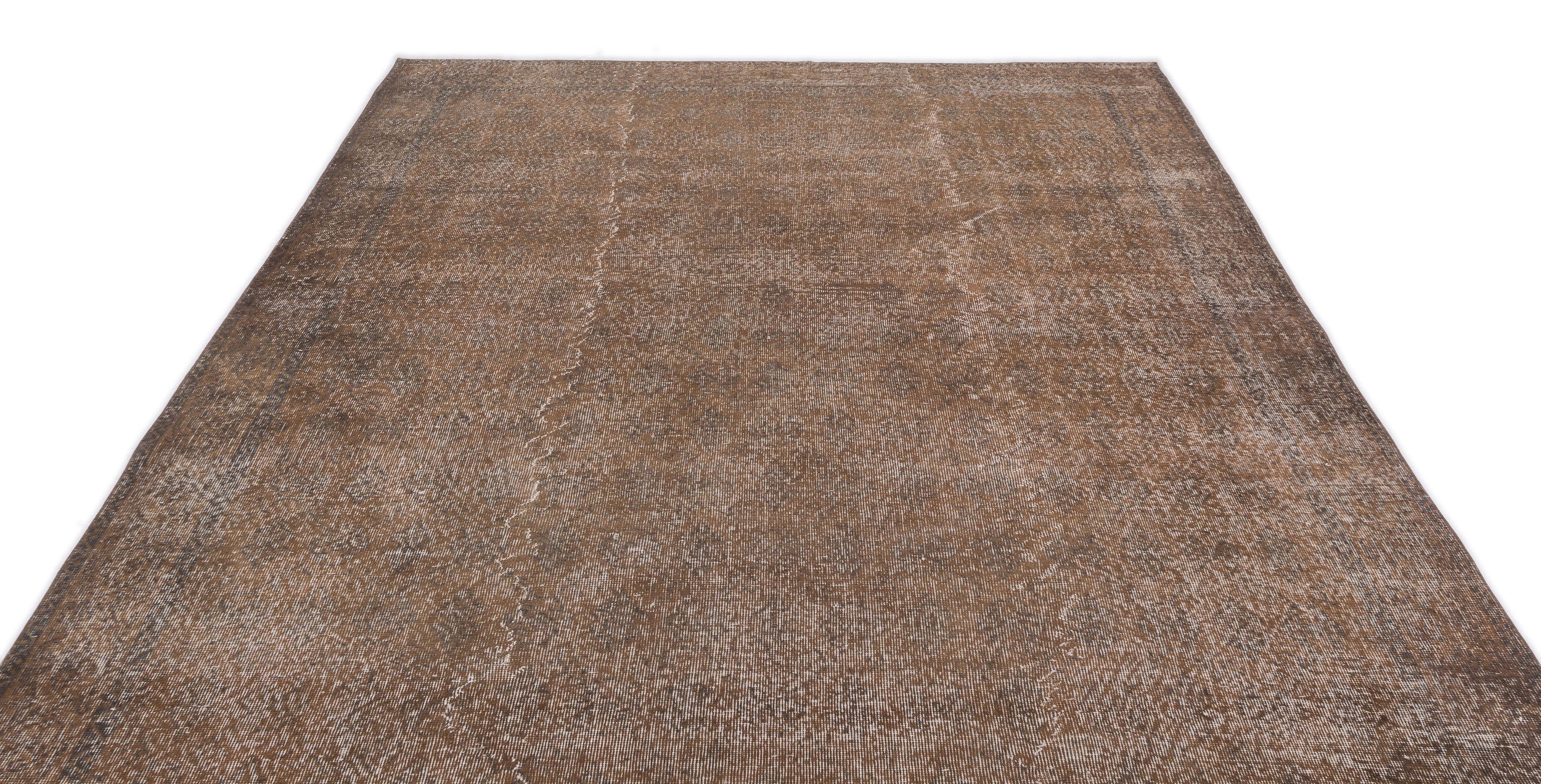 Atina Brown Vintage Wool Handmade Area Rug 7'1" x 10'5"