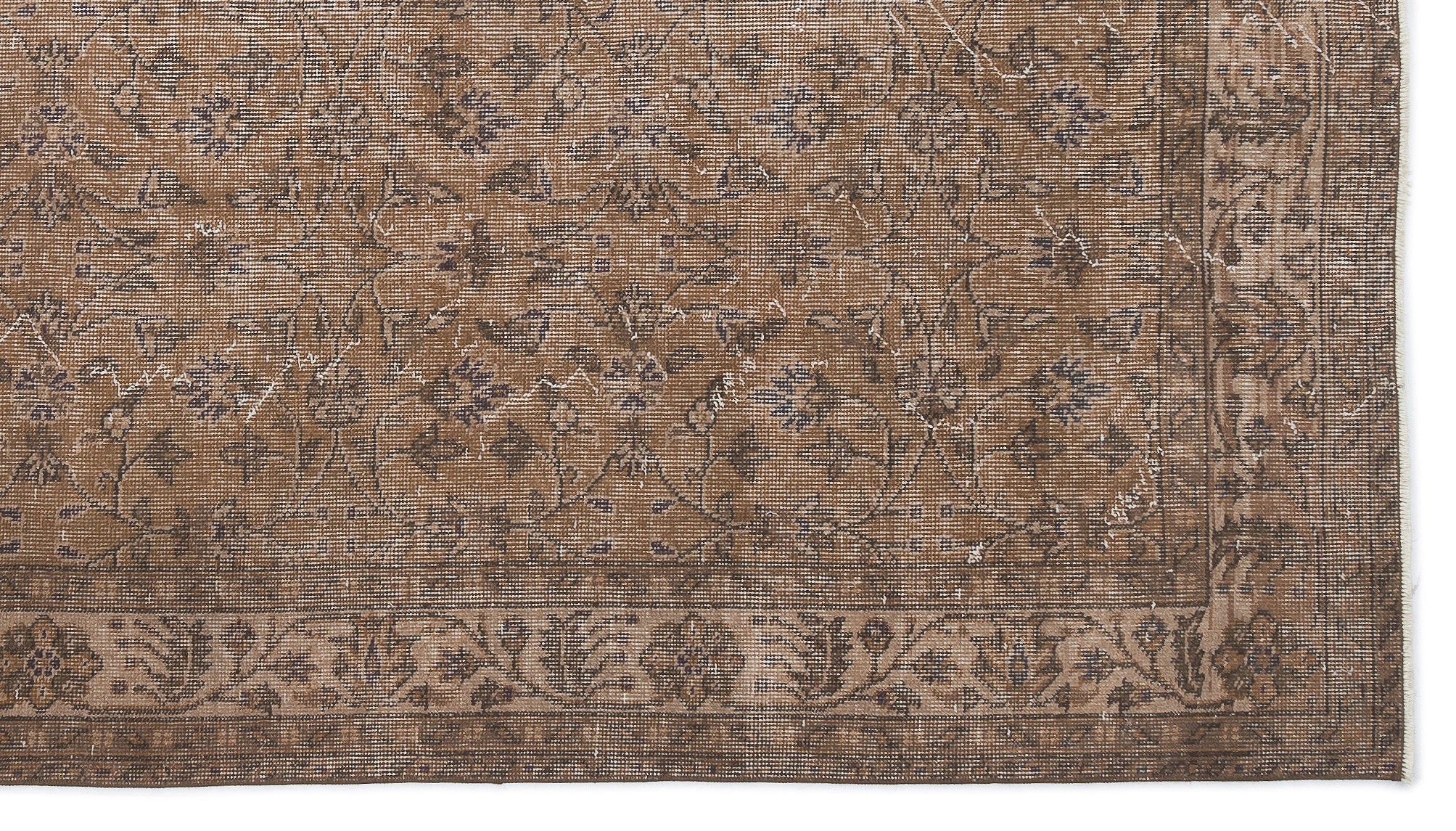 Atina Brown Vintage Wool Handmade Area Rug 5'5" x 9'5"