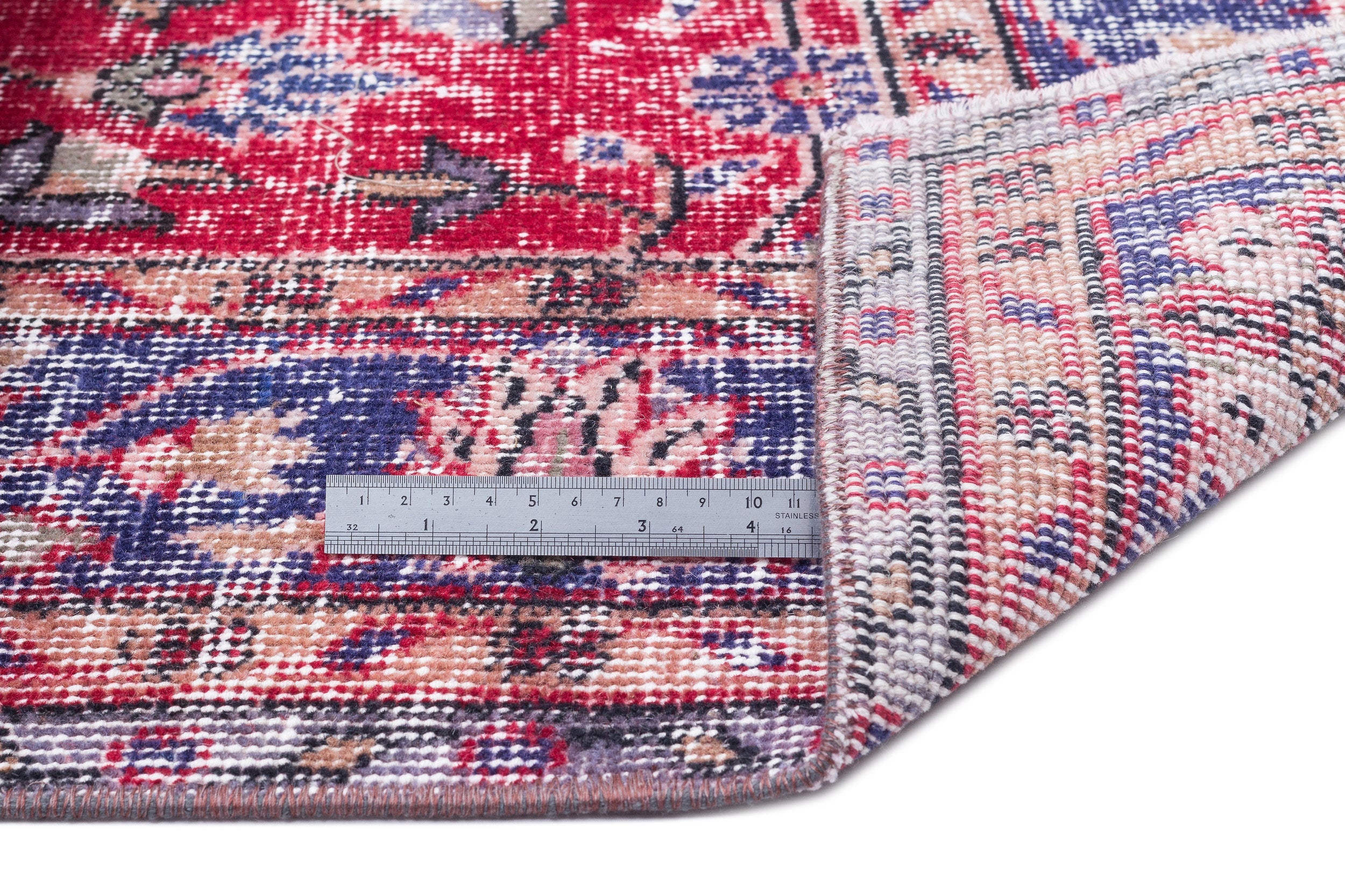 Atina Red Vintage Wool Handmade Area Rug 5'7" x 9'6"
