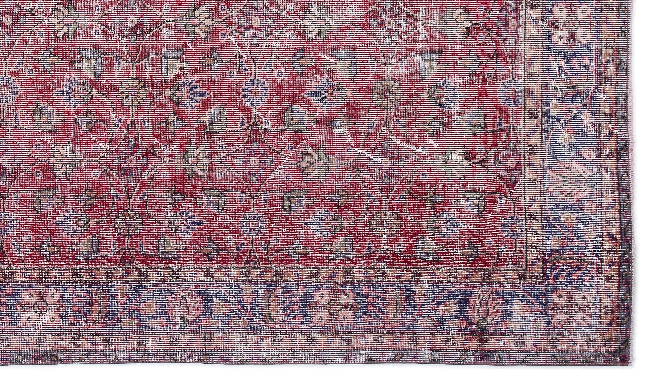Atina Red Vintage Wool Handmade Area Rug 5'7" x 9'6"