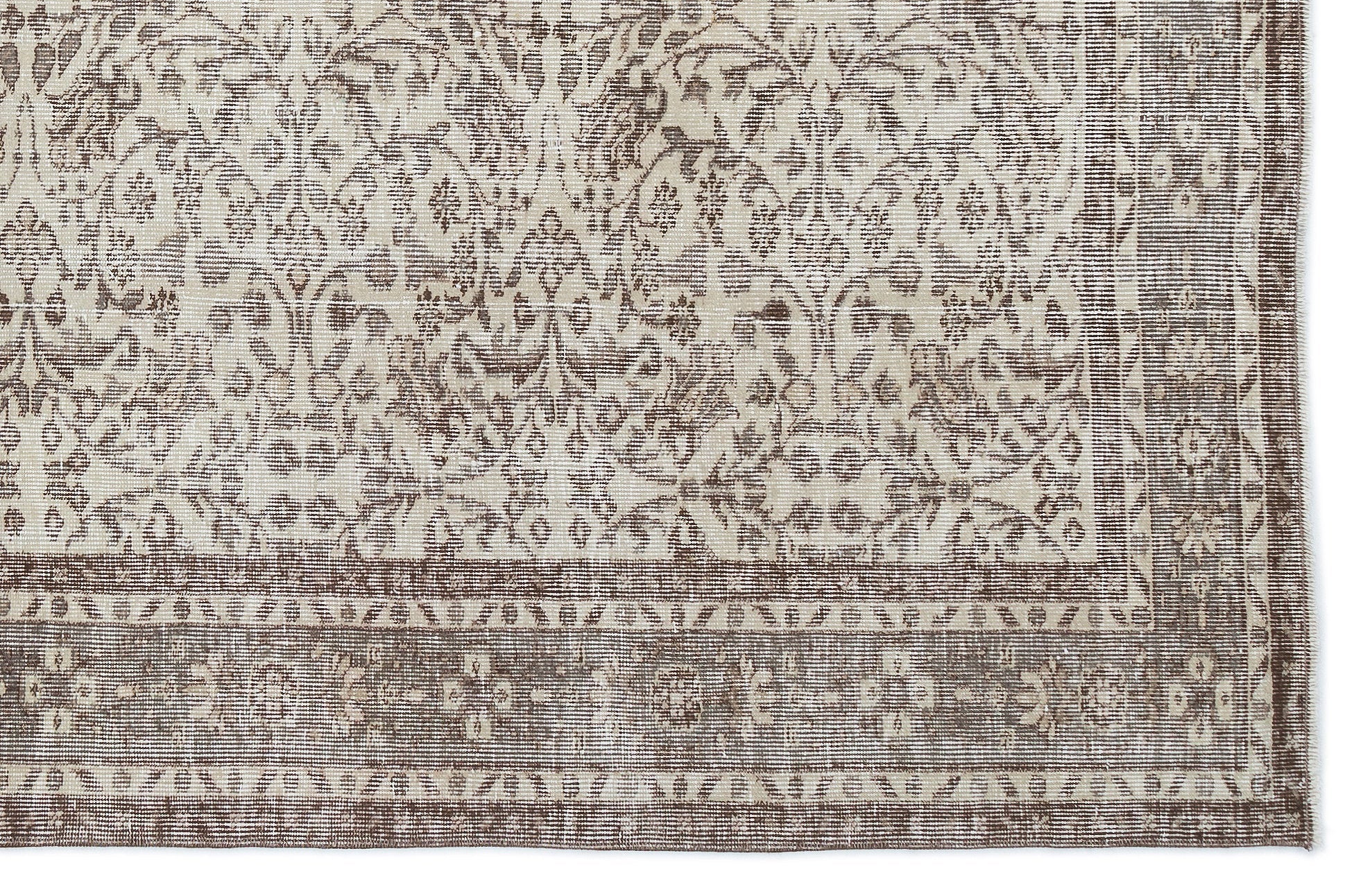 Atina Beige Vintage Wool Handmade Area Rug 5'9" x 8'11"