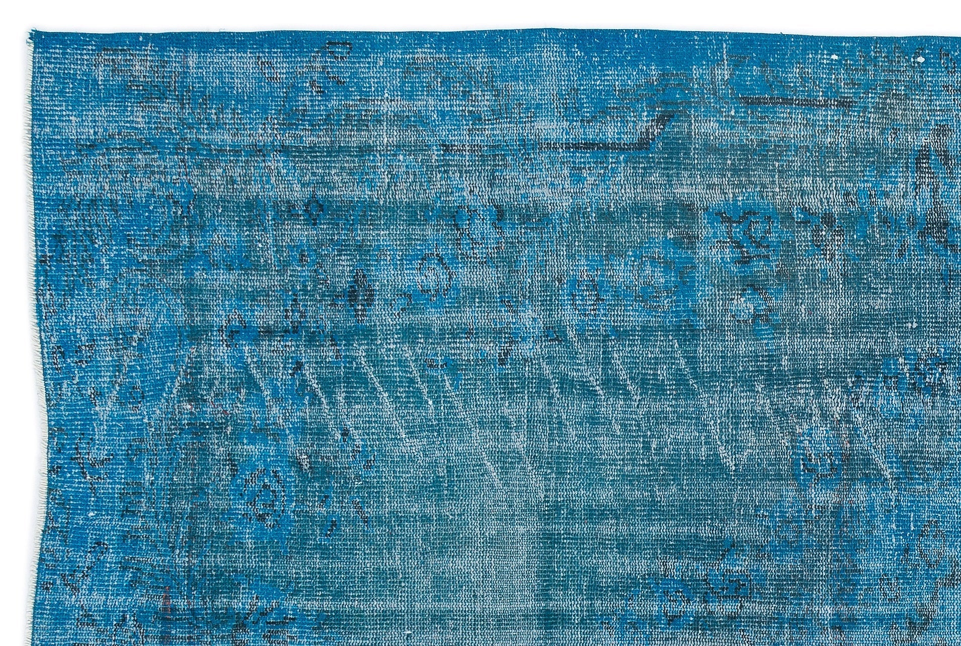 Atina Turquoise Vintage Wool Handmade Area Rug 5'9" x 8'8"