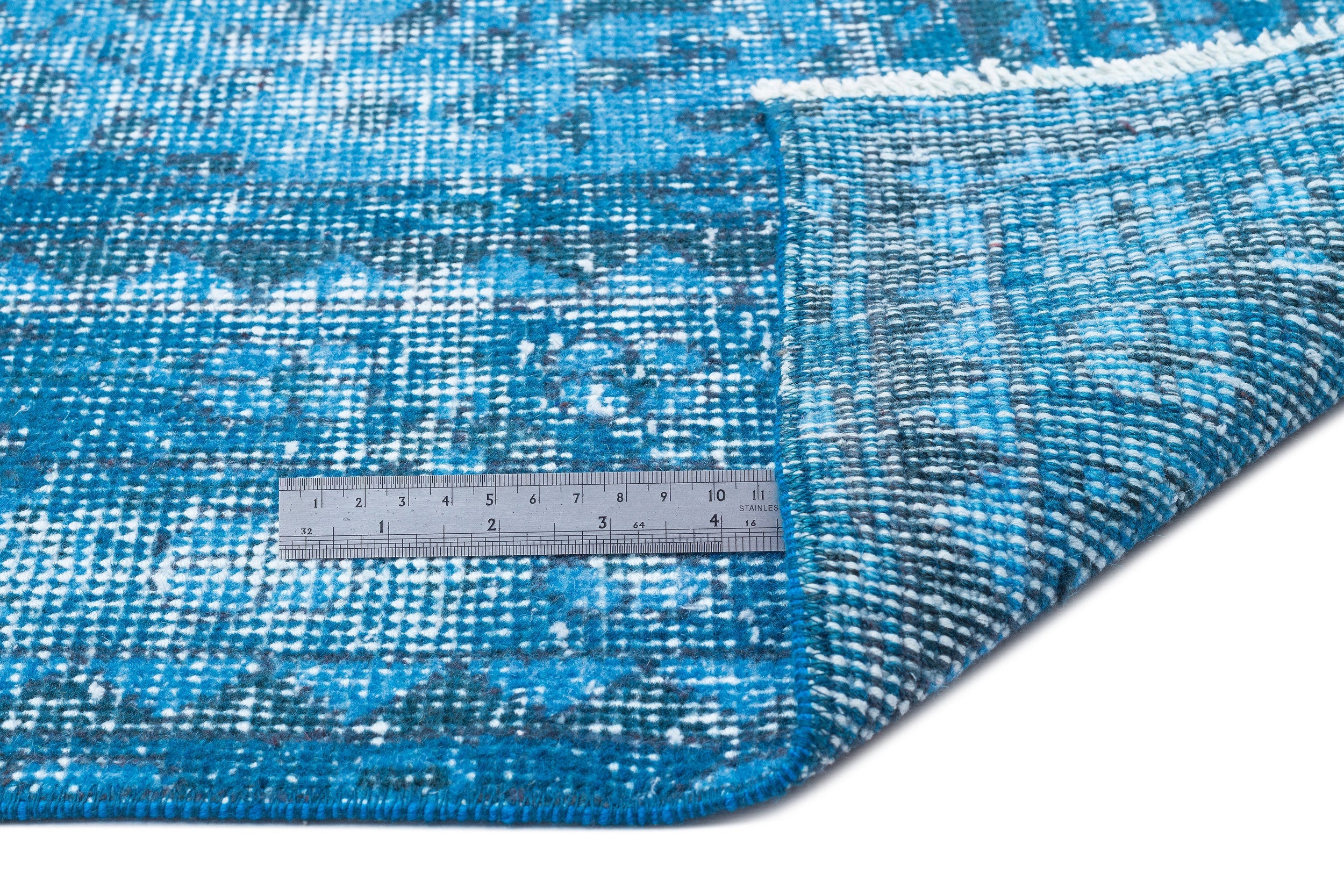 Atina Turquoise Vintage Wool Handmade Area Rug 7'1" x 10'4"