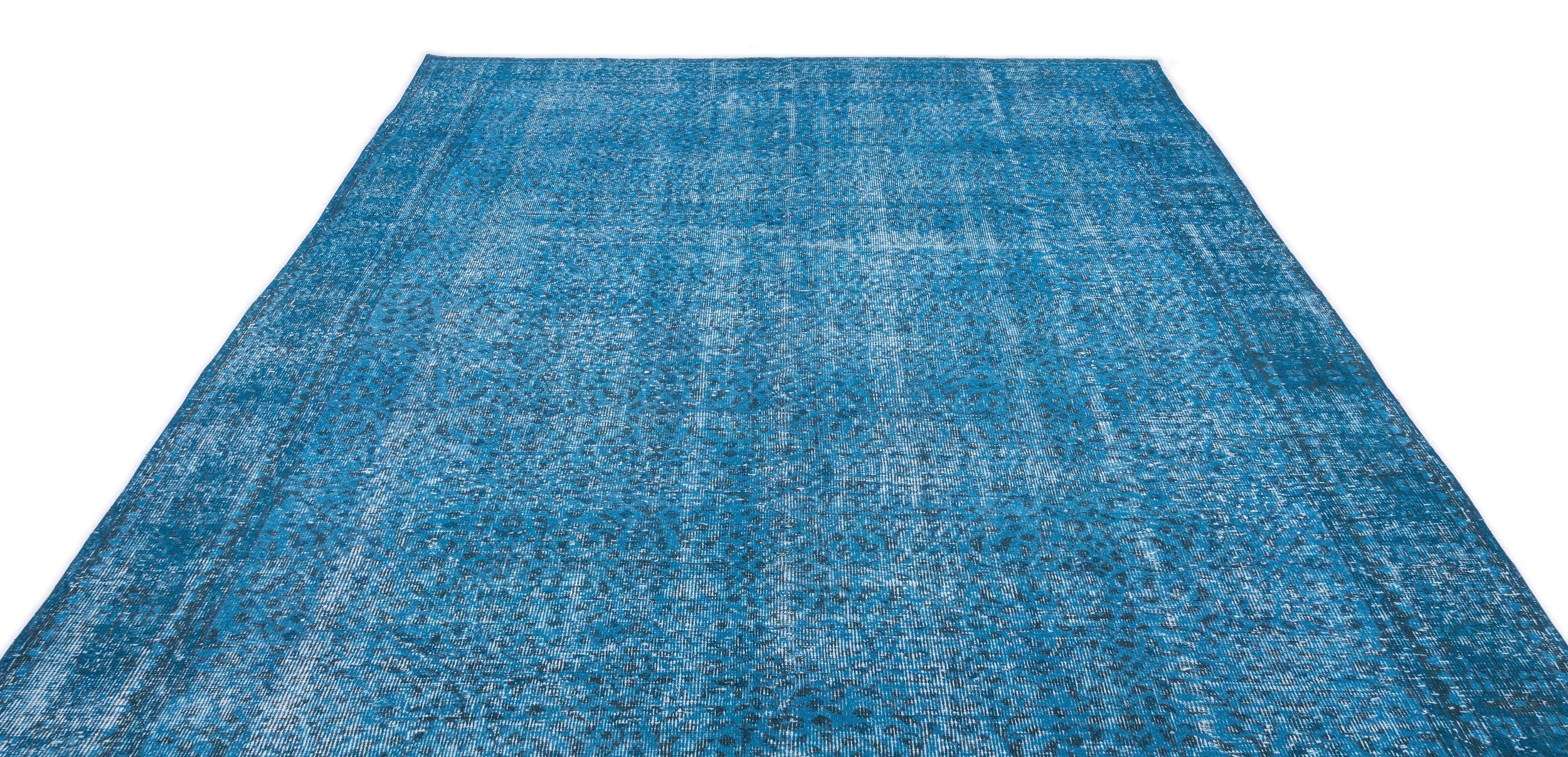 Atina Turquoise Vintage Wool Handmade Area Rug 7'1" x 10'4"