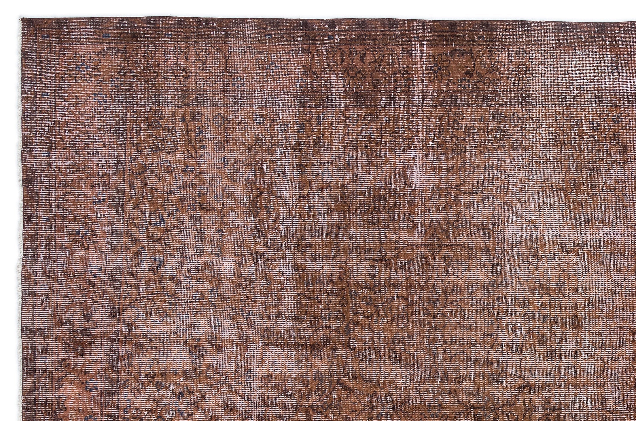 Atina Brown Vintage Wool Handmade Area Rug 6'8" x 10'4"